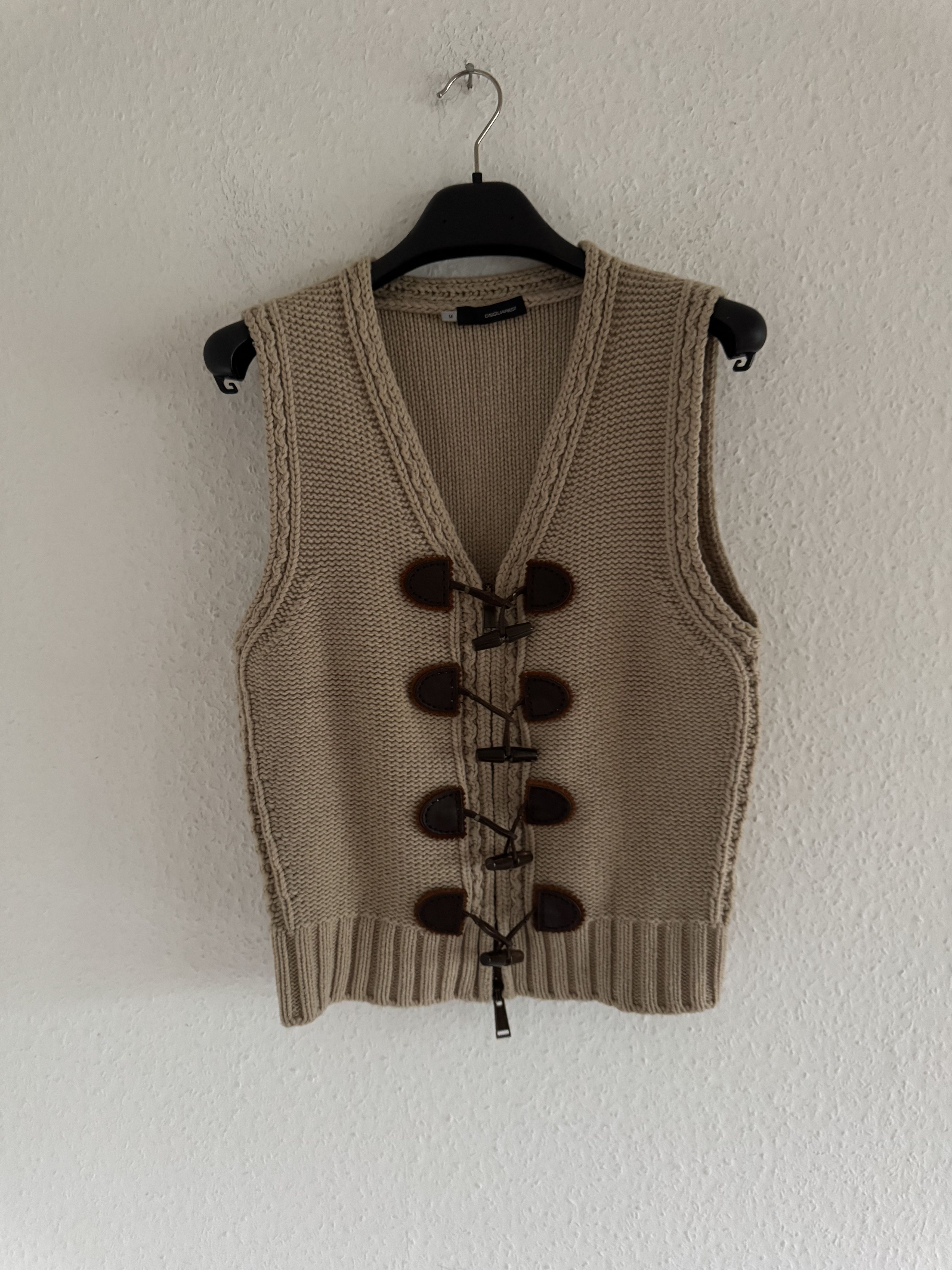Dsquared2 FW06 Leather Toggle Knit Vest Size US M / EU 48-50 / 2 - 6 Thumbnail