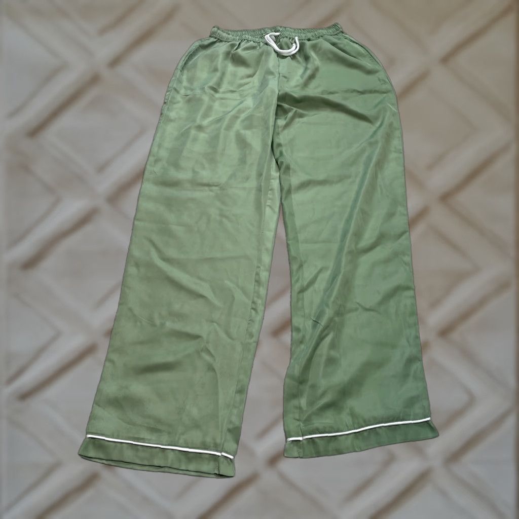 Vintage Unbranded Windbreaker Lounge Pants Mens Medium 28x33 Stretch Elastic Comfort Green Knit Polyester Spandex Size US 31 - 1 Thumbnail