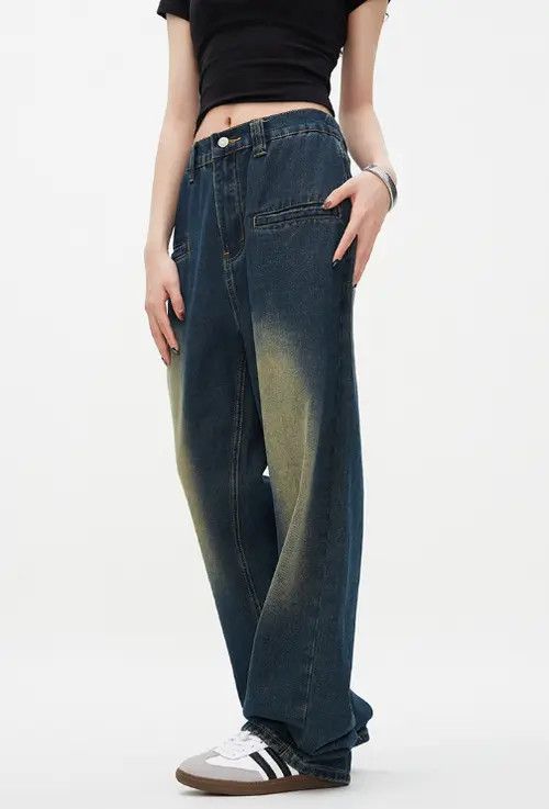 VIBE Vintage washed straight loose casual jeans y2k Size US 32 / EU 48 - 7 Thumbnail