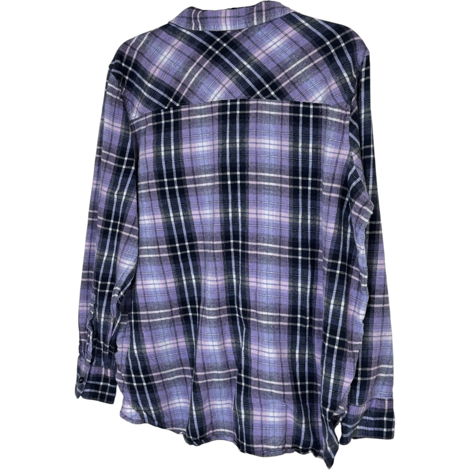 Other Woolrich Plaid Flannel Shirt XXL Purple Black Long Sleeve Size XXL / US 16-18 / IT 52-54 - 8 Thumbnail