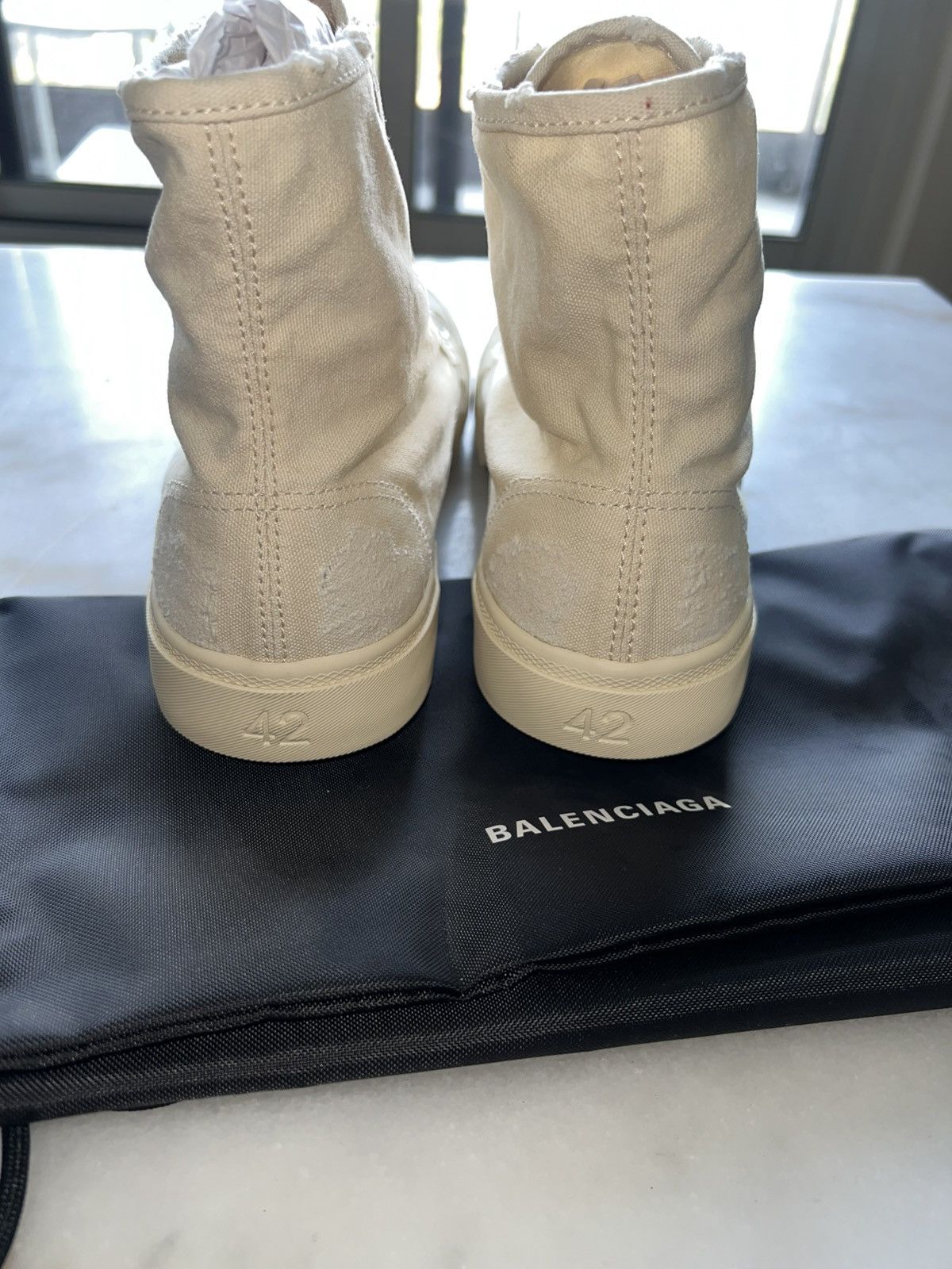 Balenciaga Balenciaga Paris High Top ‘Destroyed - White’ Sneakers Size US 9 / EU 42 - 7 Thumbnail