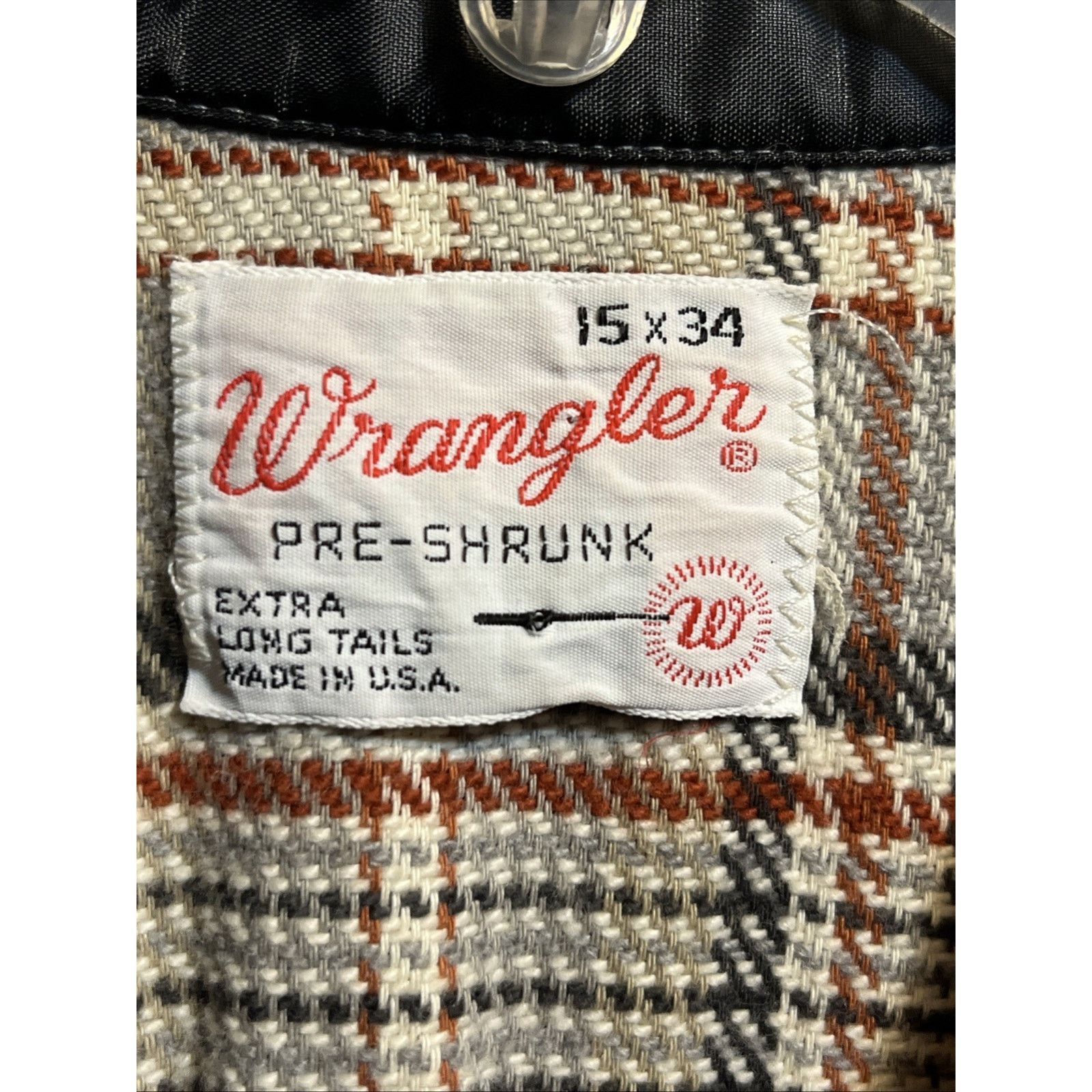 Wrangler Vintage 60s Wrangler 15 x 34 Gray Plaid Pearl Snap Shirt USA Size US M / EU 48-50 / 2 - 3 Thumbnail
