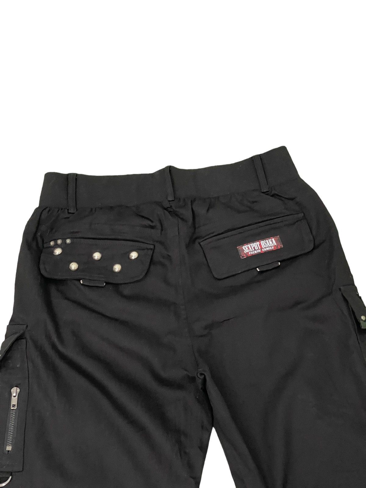Japanese Brand Wide Leg Cargo Sex Pot Revenge Pant Punk Black Patches 6🟦5 Size US 32 / EU 48 - 18 Thumbnail