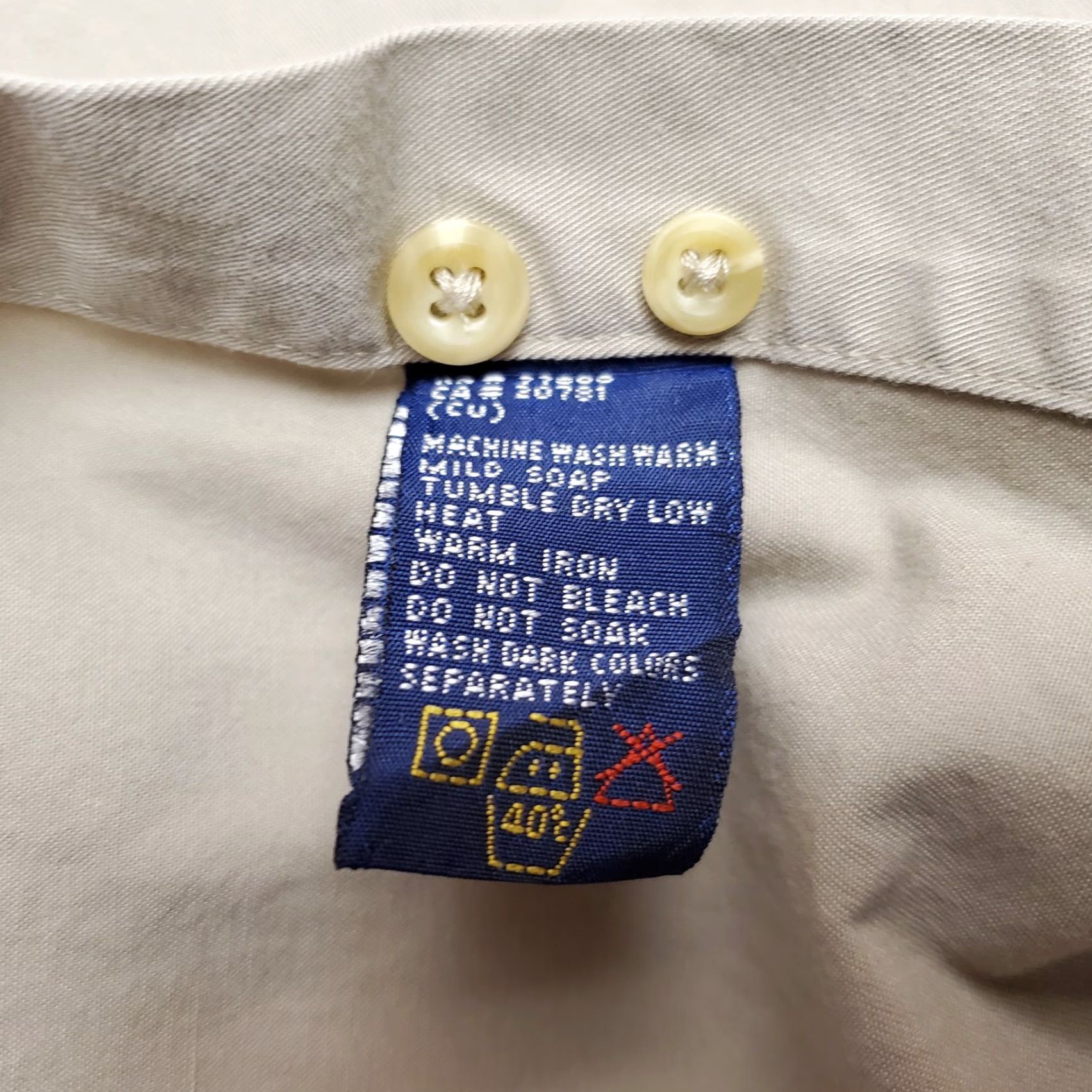 Tommy Hilfiger VINTAGE Tommy Hilfiger Shirt Mens XL Beige 100% Cotton Casual Button-Up Size US XL / EU 56 / 4 - 6 Thumbnail