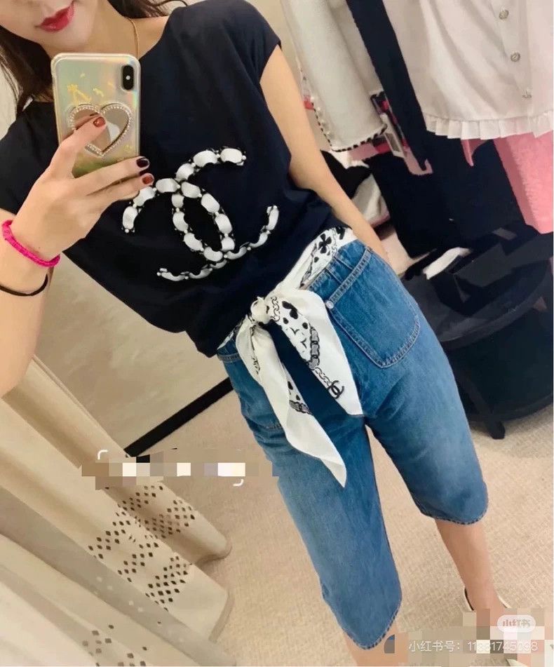 Chanel Chanel Silk scarf denim pants 2504-Nextarrow Size 26" / US 2 / IT 38 - 7 Thumbnail