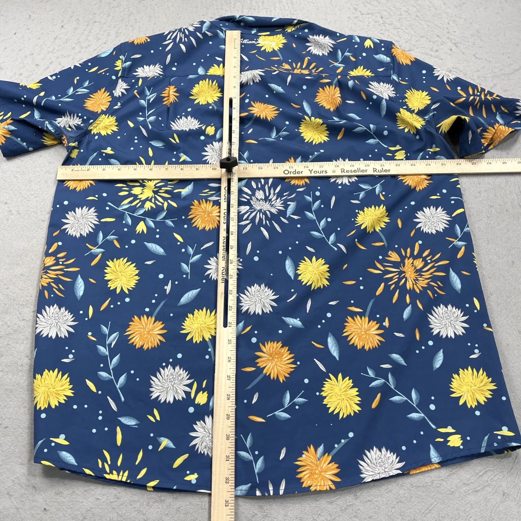 Vintage William Murray Shirt Mens 2XL Blue Floral Camp Collar Stretch Golf Summer Size US XXL / EU 58 / 5 - 6 Thumbnail