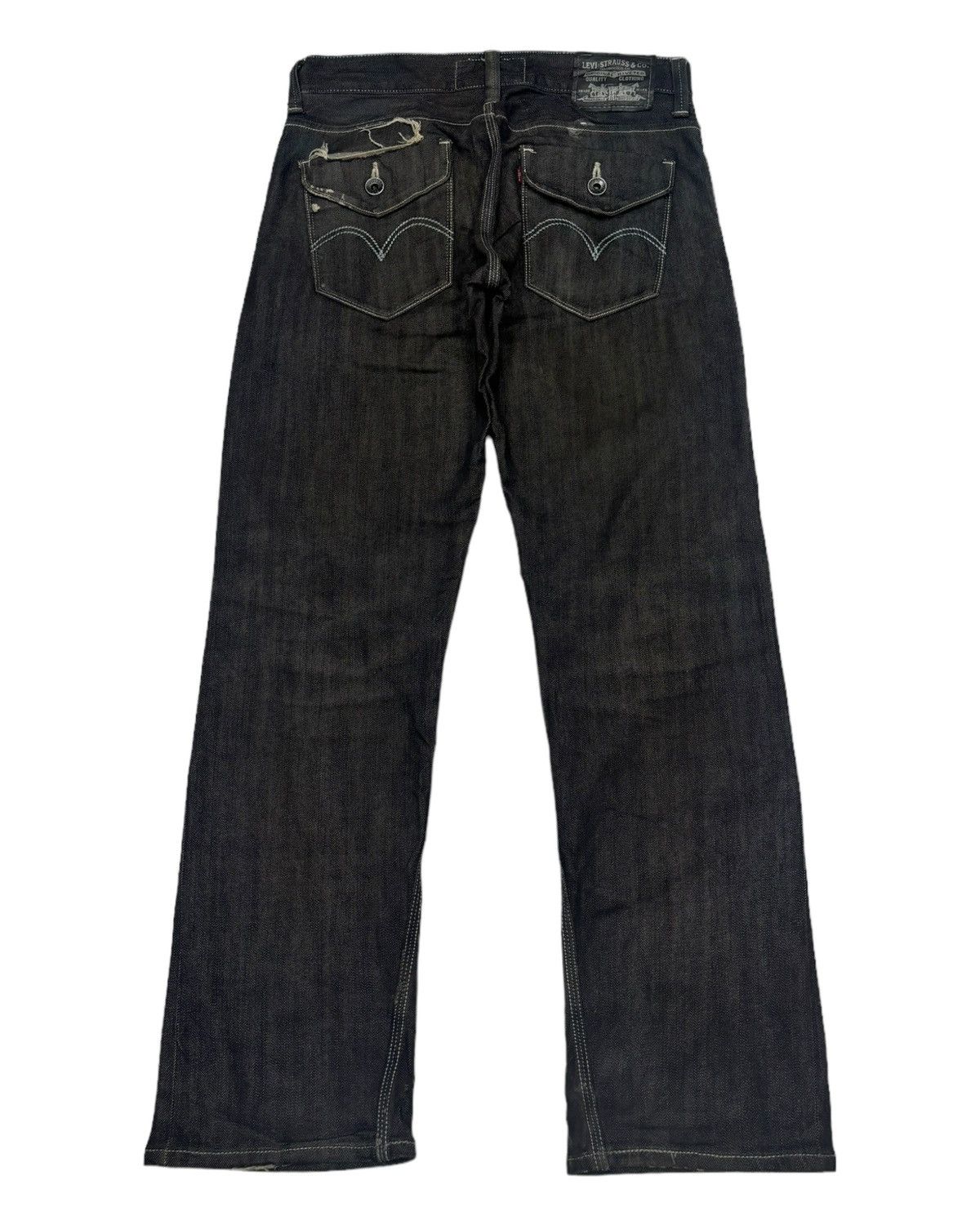 Levi's LEVIS VINTAGE CLASSIC BLACK DISTRESSED DENIM JEANS Size US 30 / EU 46 - 2 Thumbnail