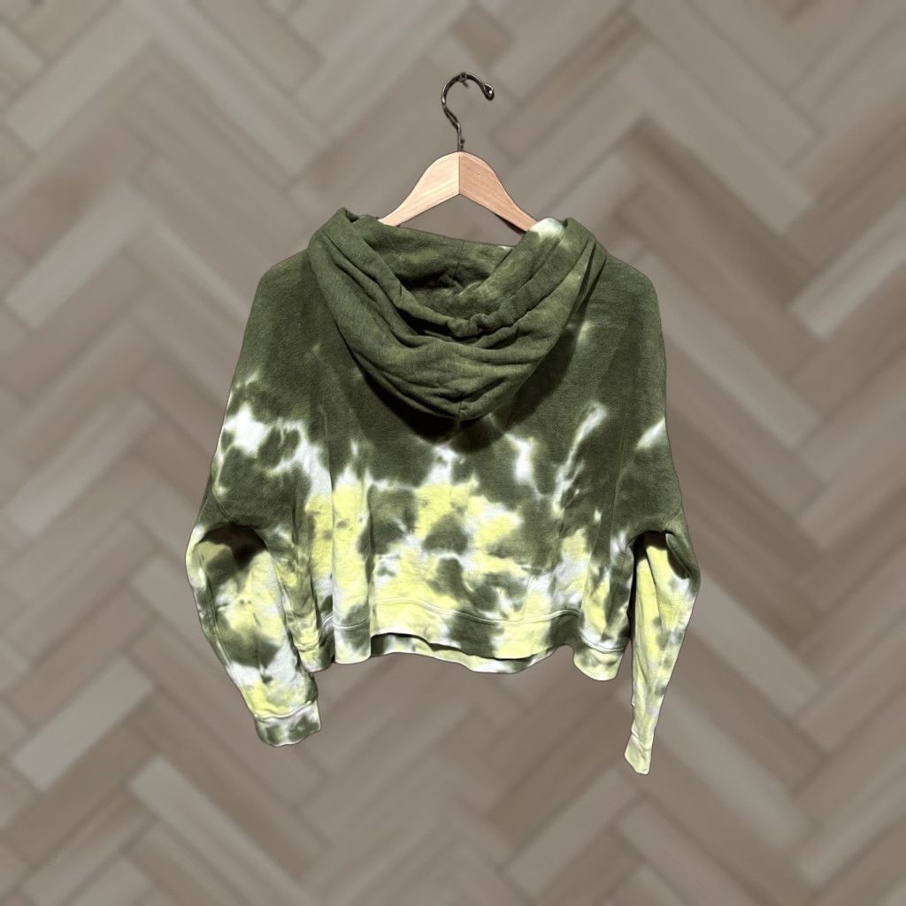 Calvin Klein Calvin Klein Jeans Womens Green Tie Dye Cropped Hooded Sweatshirt Size L Size L / US 10 / IT 46 - 1 Thumbnail