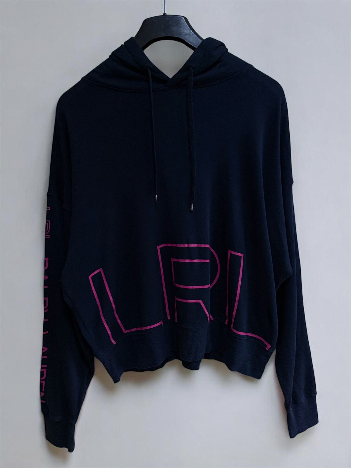 Lauren Ralph Lauren LRL Ralph Lauren Navy Cropped Hoodie Neon Pink Logo M Size M / US 6-8 / IT 42-44 - 1 Thumbnail