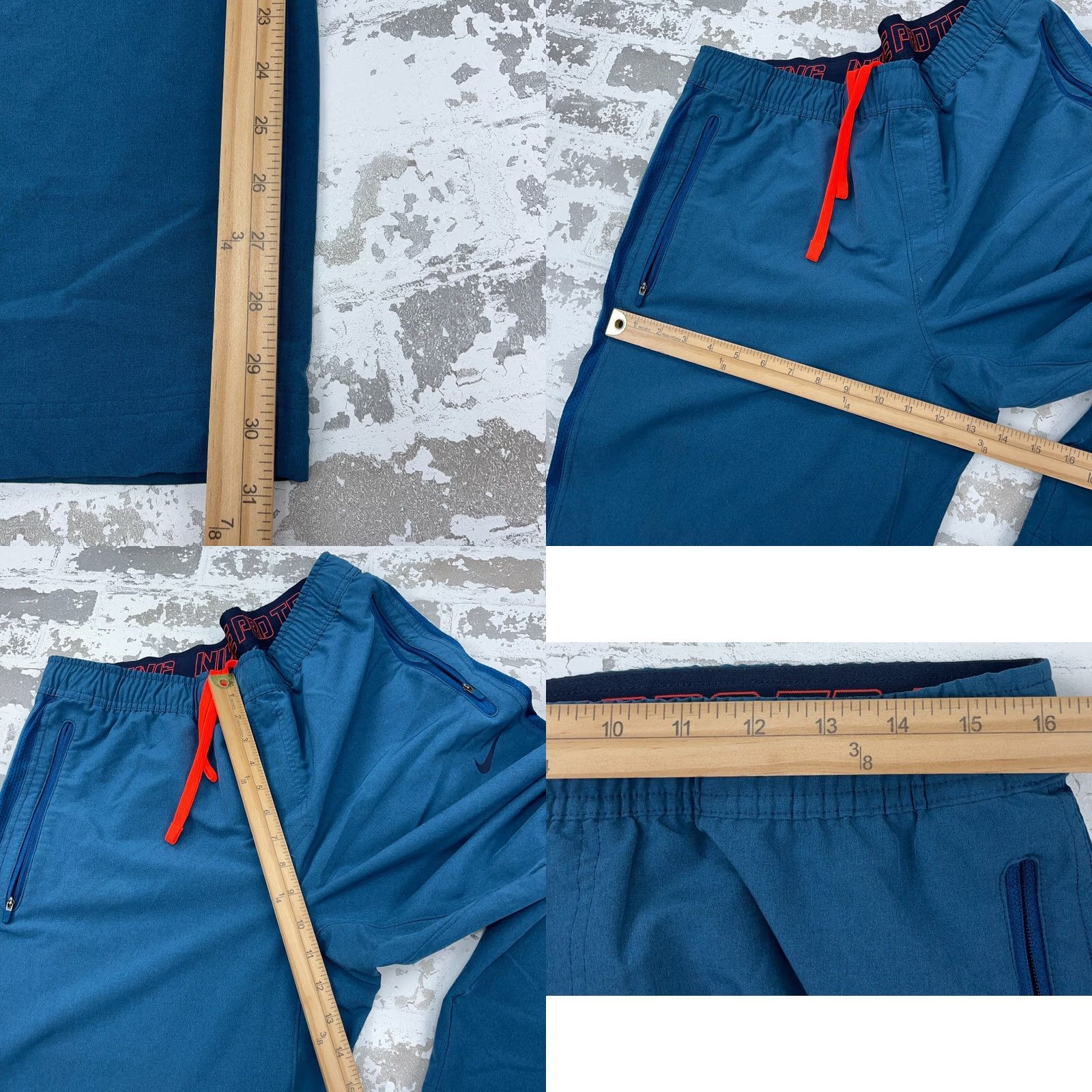 Nike Nike Pro Track Pants Men Large Blue Vertical Windbreakers Warm Ups Unlined Teal Size US 33 - 8 Thumbnail