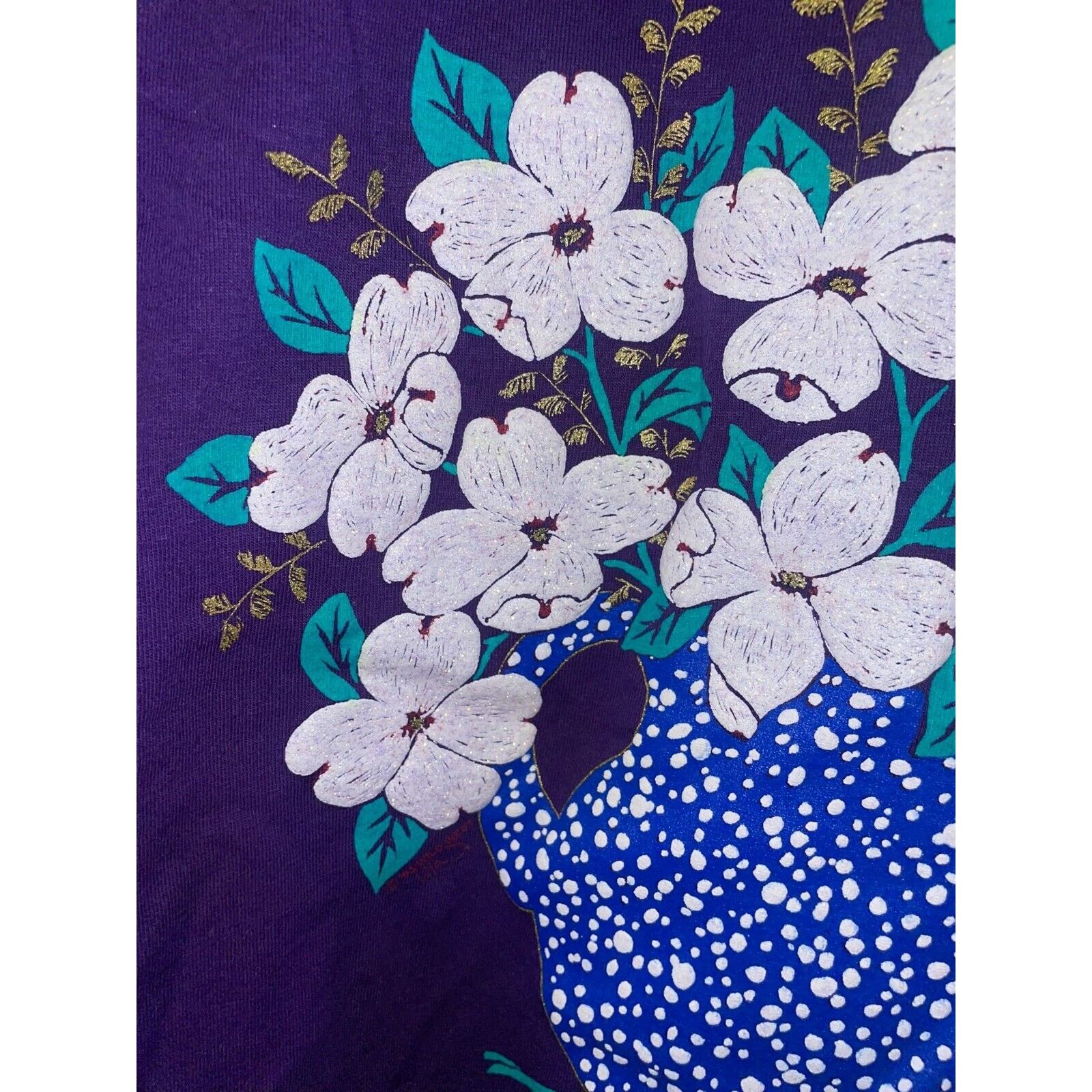 Jerzees Vintage Gatlinburg Shirt Tee TN Flower Purple Vase VTG 90s L Size US L / EU 52-54 / 3 - 5 Thumbnail