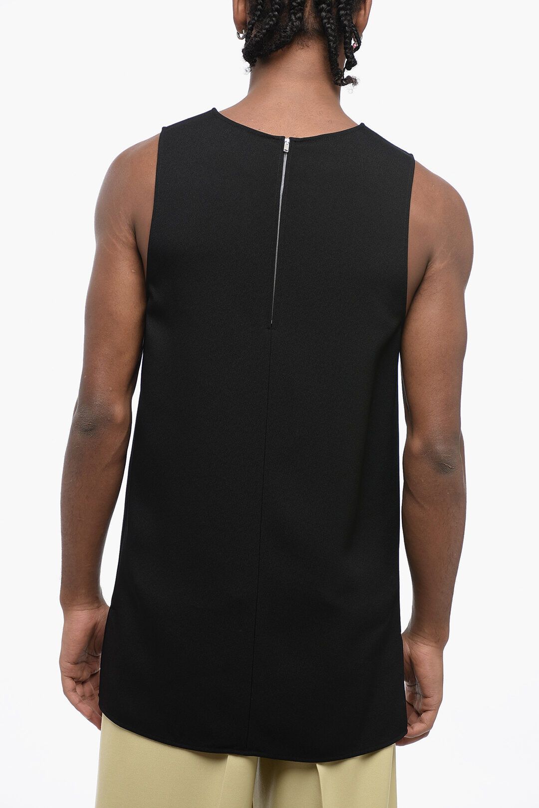 Jil Sander og1mm0625 Back Zipped Viscose Tank Top in Black Size US S / EU 44-46 / 1 - 2 Thumbnail