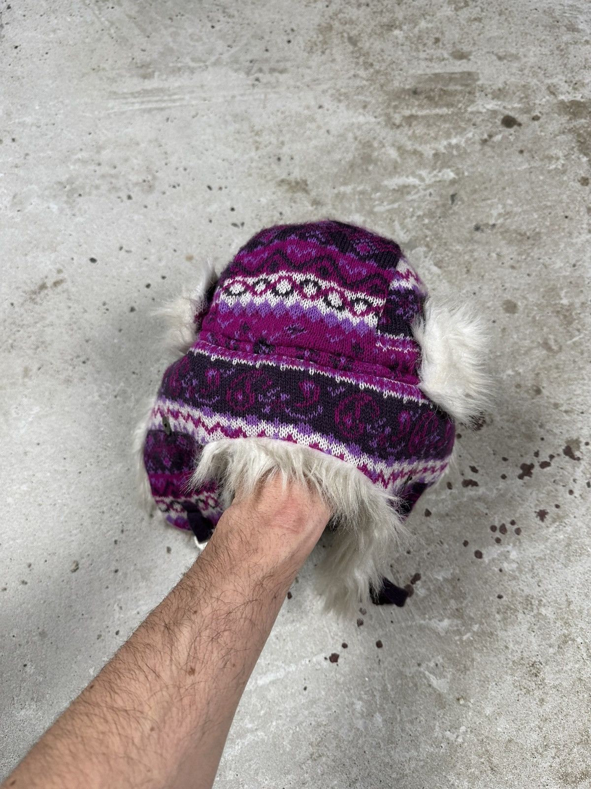 If Six Was Nine × Japanese Brand × Le Grande Bleu (L.G.B.) Vintage Y2K Faux Fur Purple Ushanka Trapper Hat Fuzzy Size ONE SIZE - 3 Thumbnail