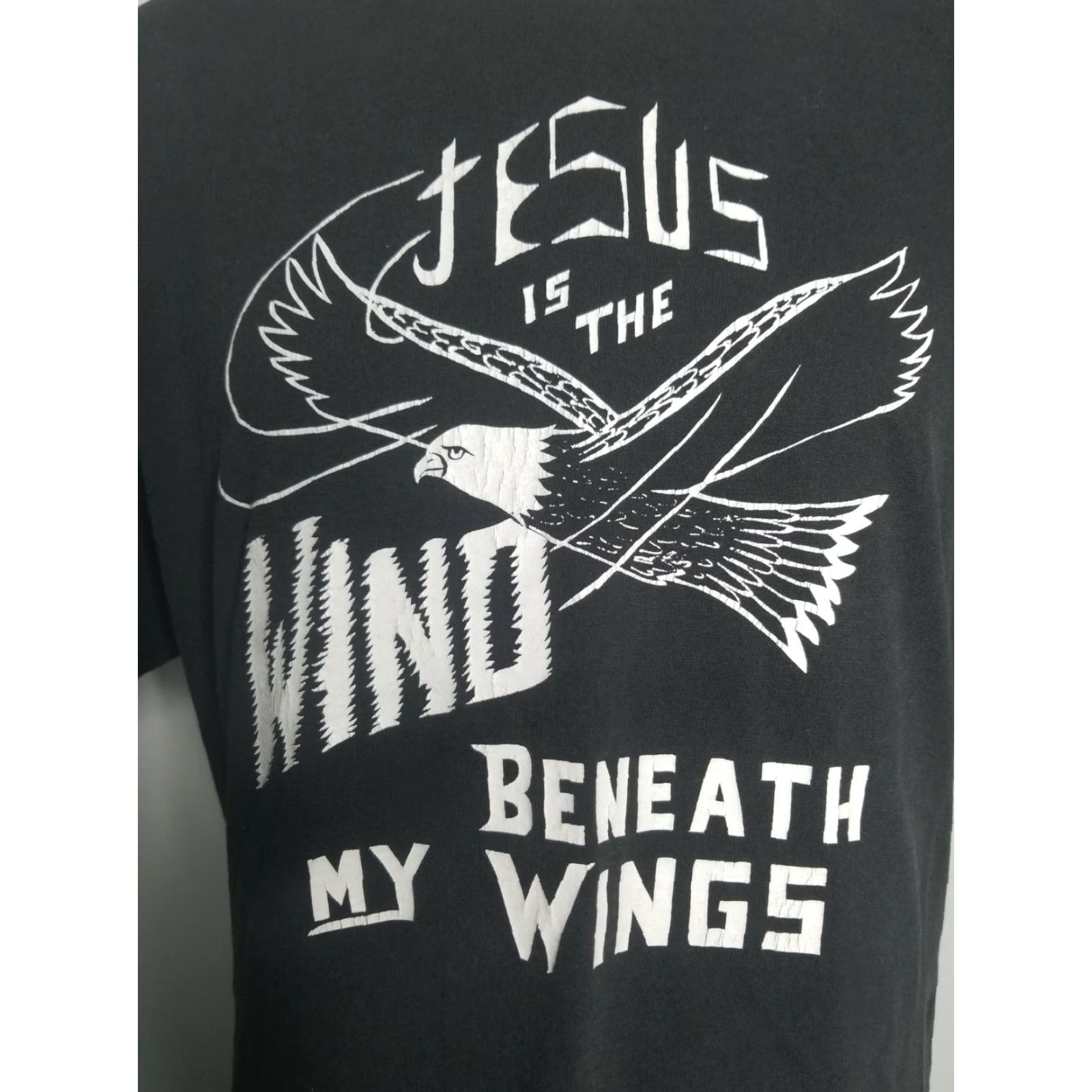 Hanes VTG Mens XL Religious Jesus is the Wind Beneath My Wings Single Stitch T Shirt Size US XL / EU 56 / 4 - 3 Thumbnail