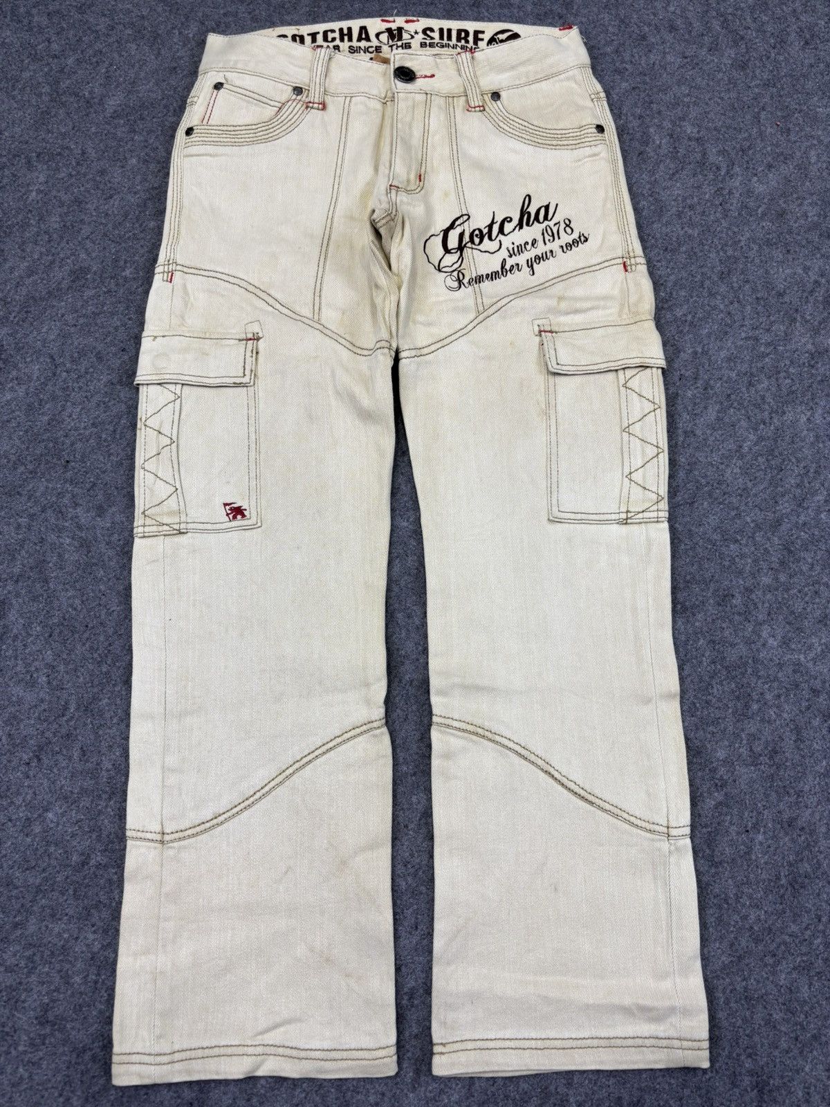 Gotcha 💥Vintage💥 Surf Style Gotcha Stretchable Cargo Pant F697 Size US 31 - 22 Thumbnail