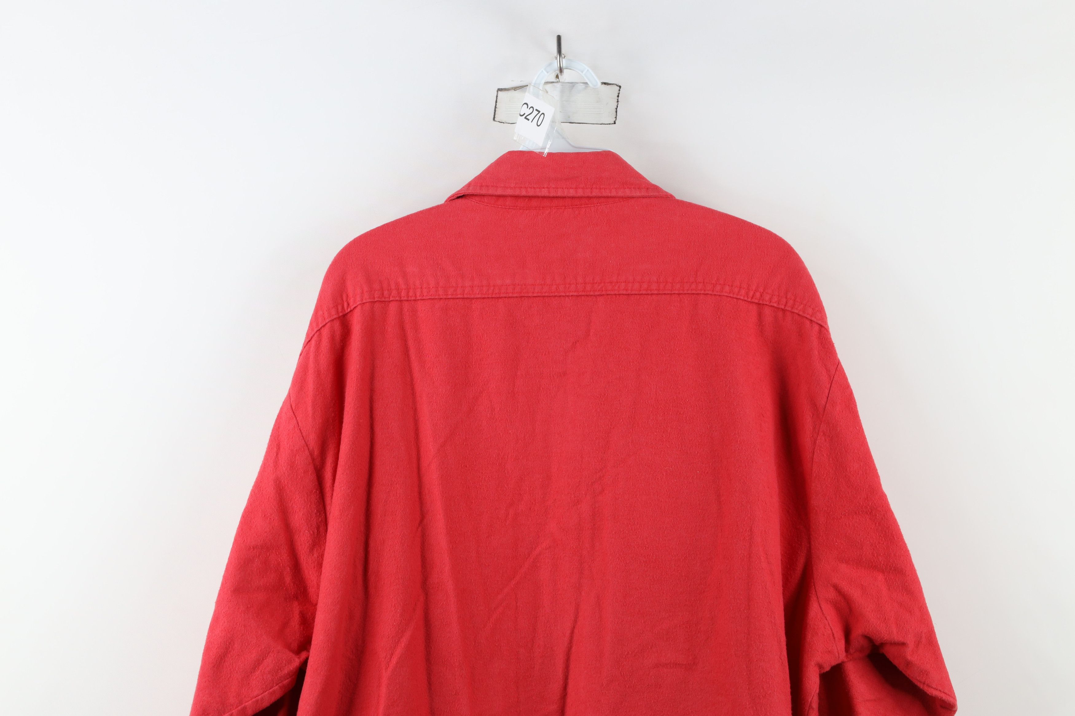 FiveBrother × Vintage Vintage 90s Five Brother Chamois Cloth Button Shirt Red USA Size US XXL / EU 58 / 5 - 12 Thumbnail