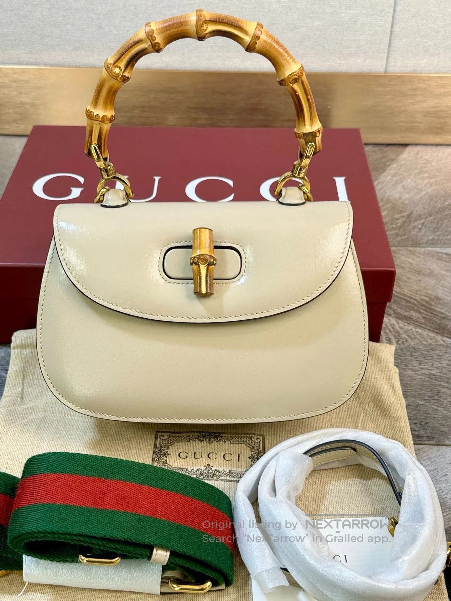 Gucci Gucci 1947 Oatmeal Bamboo Bag. Size ONE SIZE - 1 Thumbnail