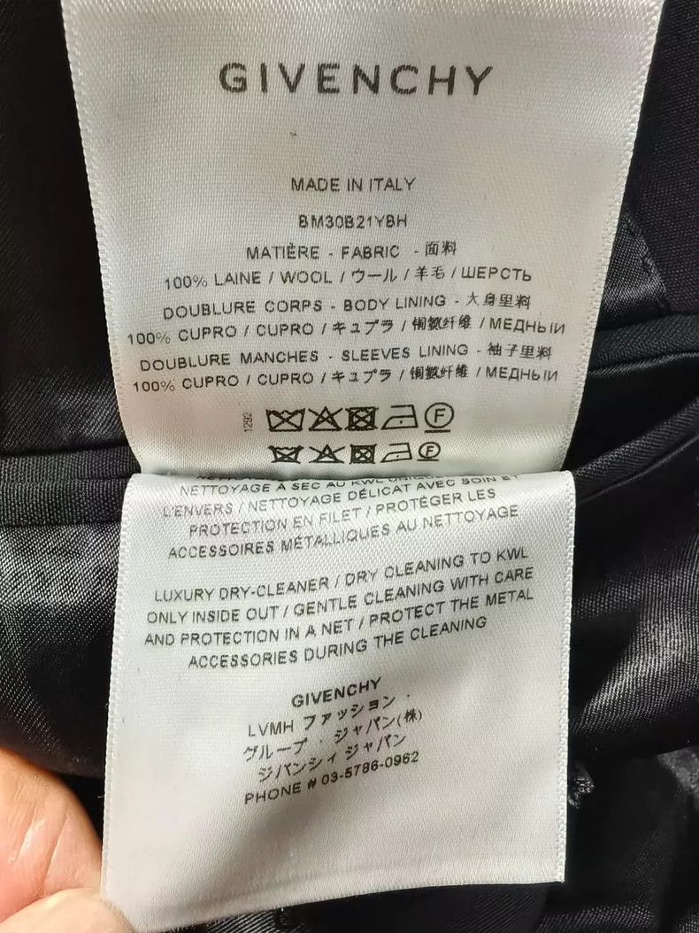 Givenchy Givenchy Size46 U-Lock Solid Color Slim Fit Woolen Blazer Size US M / EU 48-50 / 2 - 6 Thumbnail