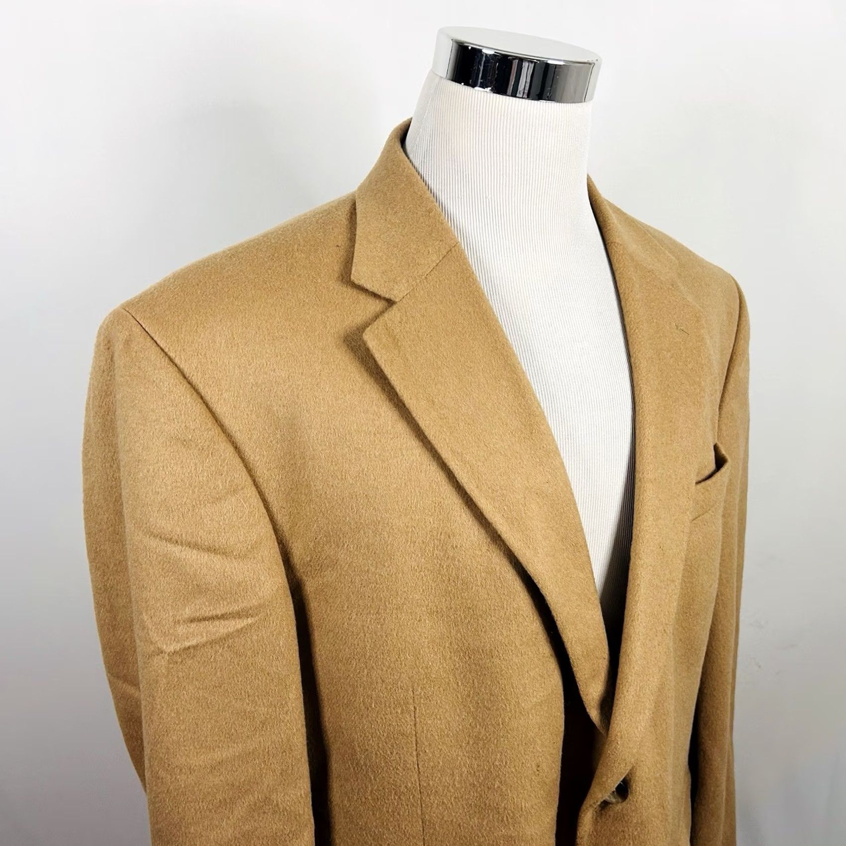 Camel RBM 48R Sport Coat Wool Camel Blend Beige Two Button Lined Vented Mens Jacket Coat Short/Regular Size US XS / EU 42 / 0 - 2 Thumbnail