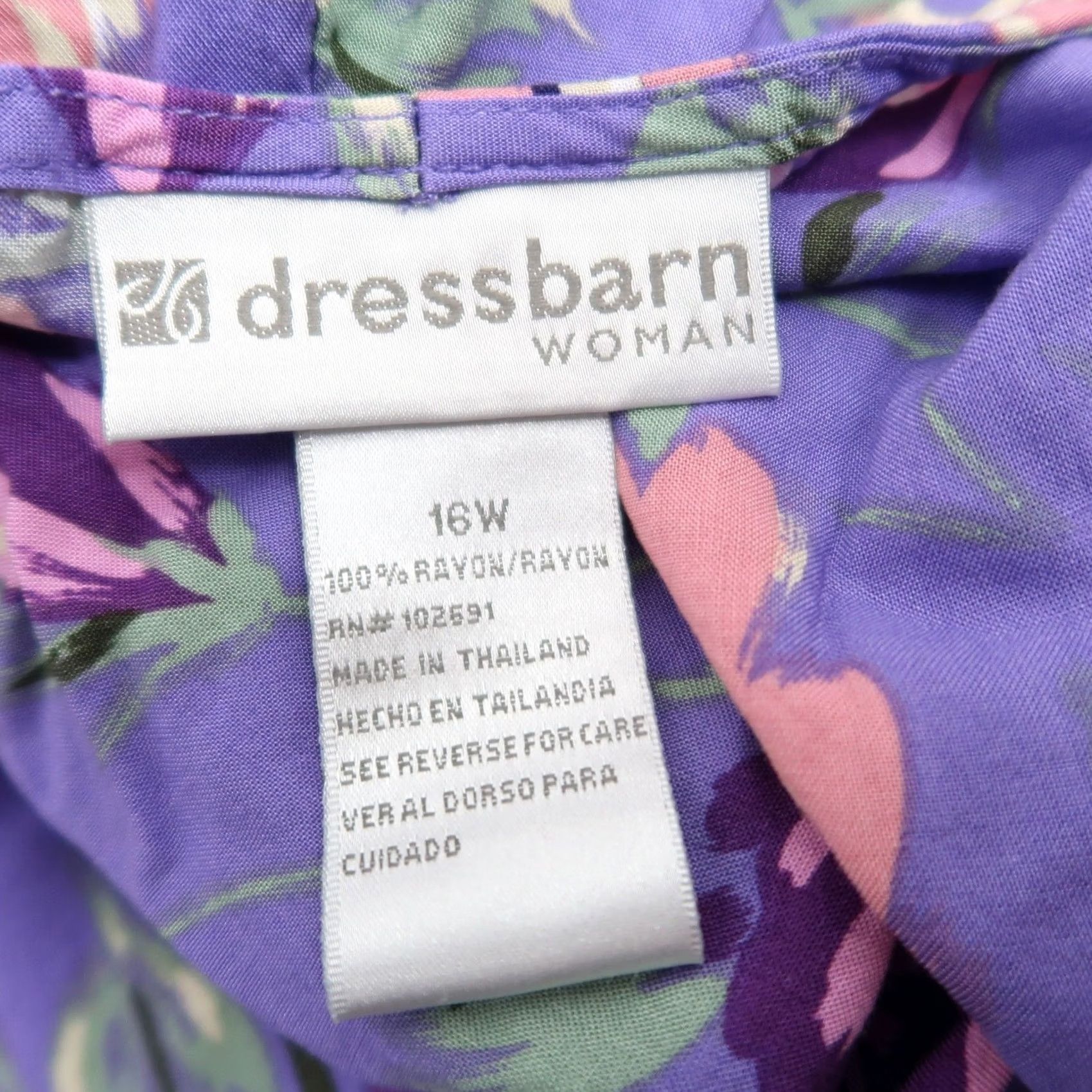 Vintage VINTAGE DressBarn 90s Purple Pink Floral Midi Dress 16W Sleeveless Womens Midi Floral 90s Vintage Womens Size XXL / US 16-18 / IT 52-54 - 5 Thumbnail