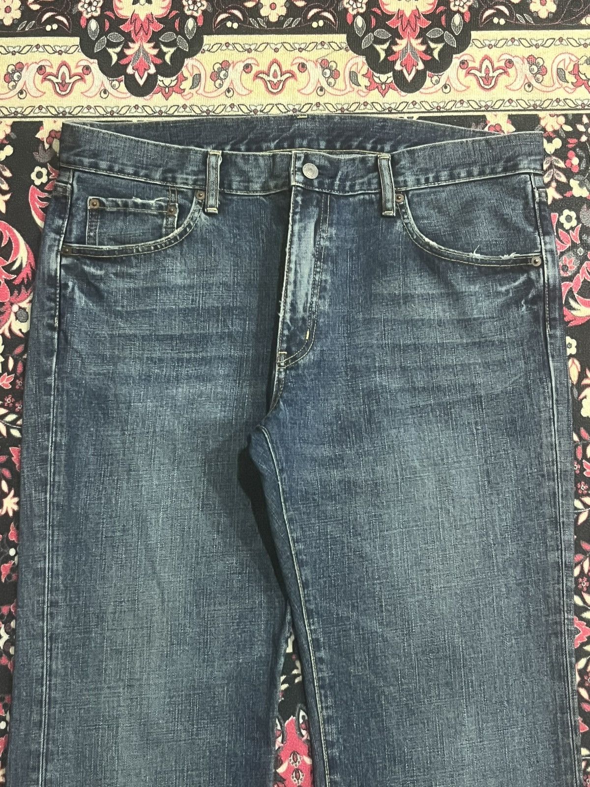 Undercover × Uniqlo Vintage Uniqlo B002 Dark Blue Ripped Hem Flare Jeans Size US 36 / EU 52 - 4 Thumbnail