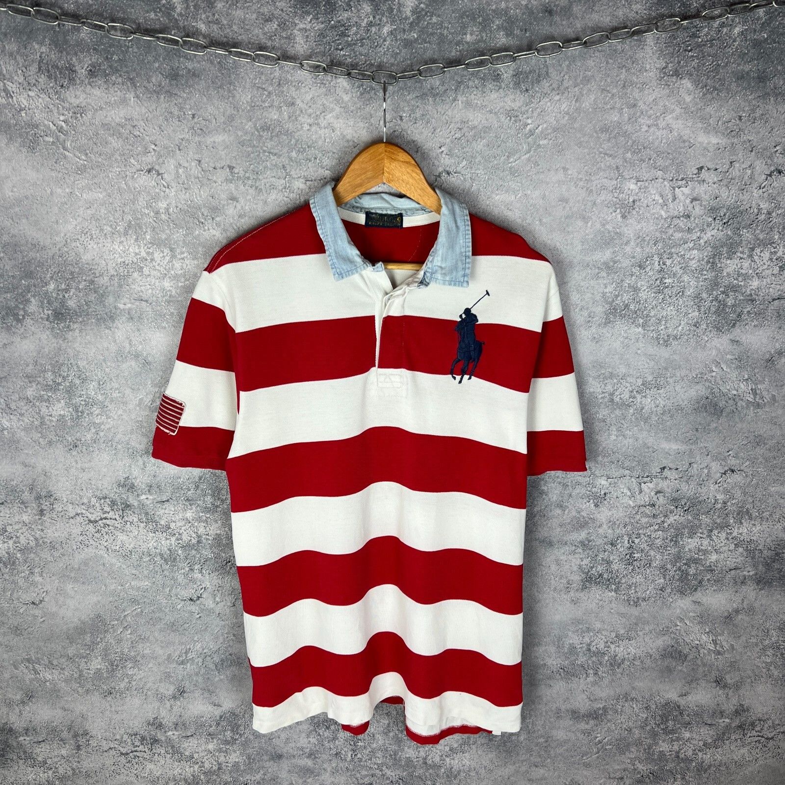 Polo Ralph Lauren Polo Ralph Lauren Striped Polo Shirt USA Men's Size L ` Size US L / EU 52-54 / 3 - 1 Thumbnail