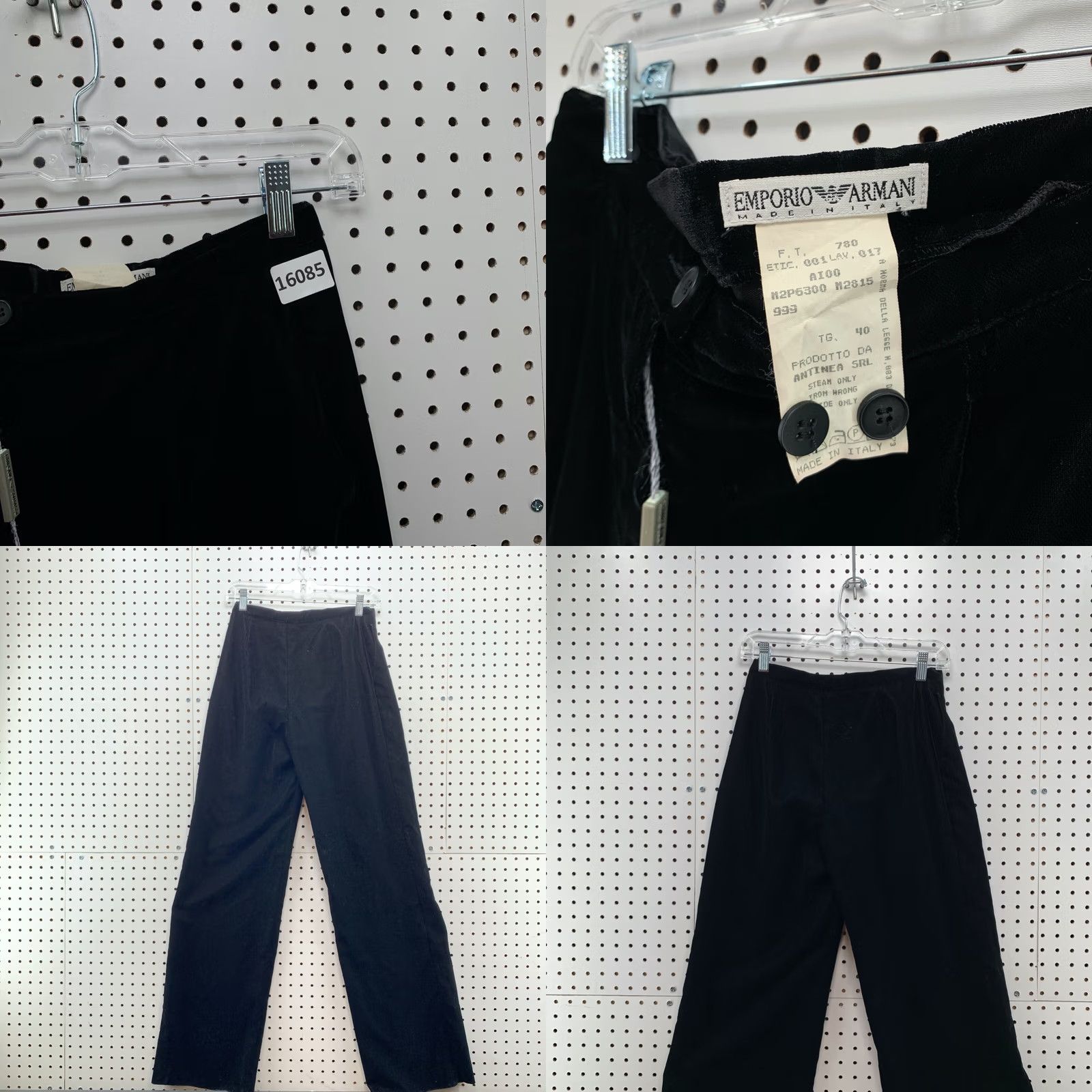 Emporio Armani VINTAGE Emporio Armani Black Womens Velour Pants Wide Leg Fit 25X30 NEW Size 42" / US 20 - 10 Thumbnail