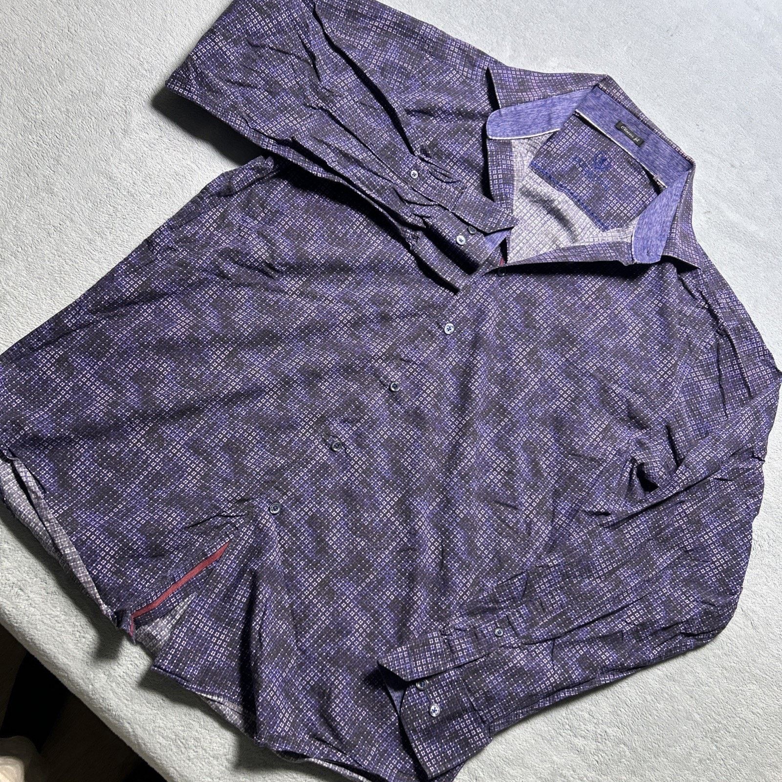 BUGATCHI Bugatchi Button Up Shirt Mens Large Scales Fancy Long sleeve Size US L / EU 52-54 / 3 - 1 Thumbnail