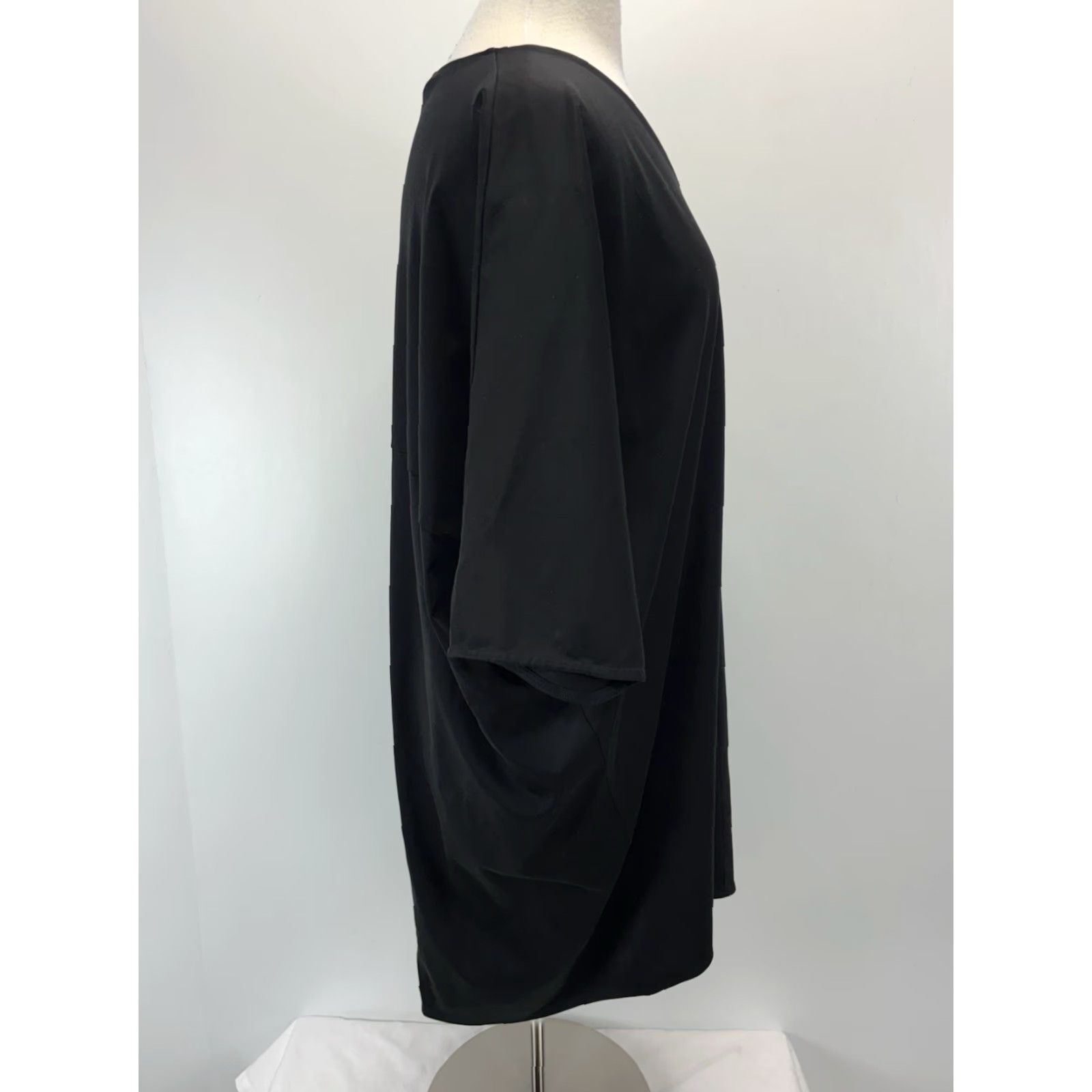Cos COS Tunic Dress Women’s Black Shift Minimalist Lagenlook M Knee-Length Casual Travel Party/Cocktail Business V-Neck Half Sleeve Pullover Cotton Size M / US 6-8 / IT 42-44 - 4 Thumbnail