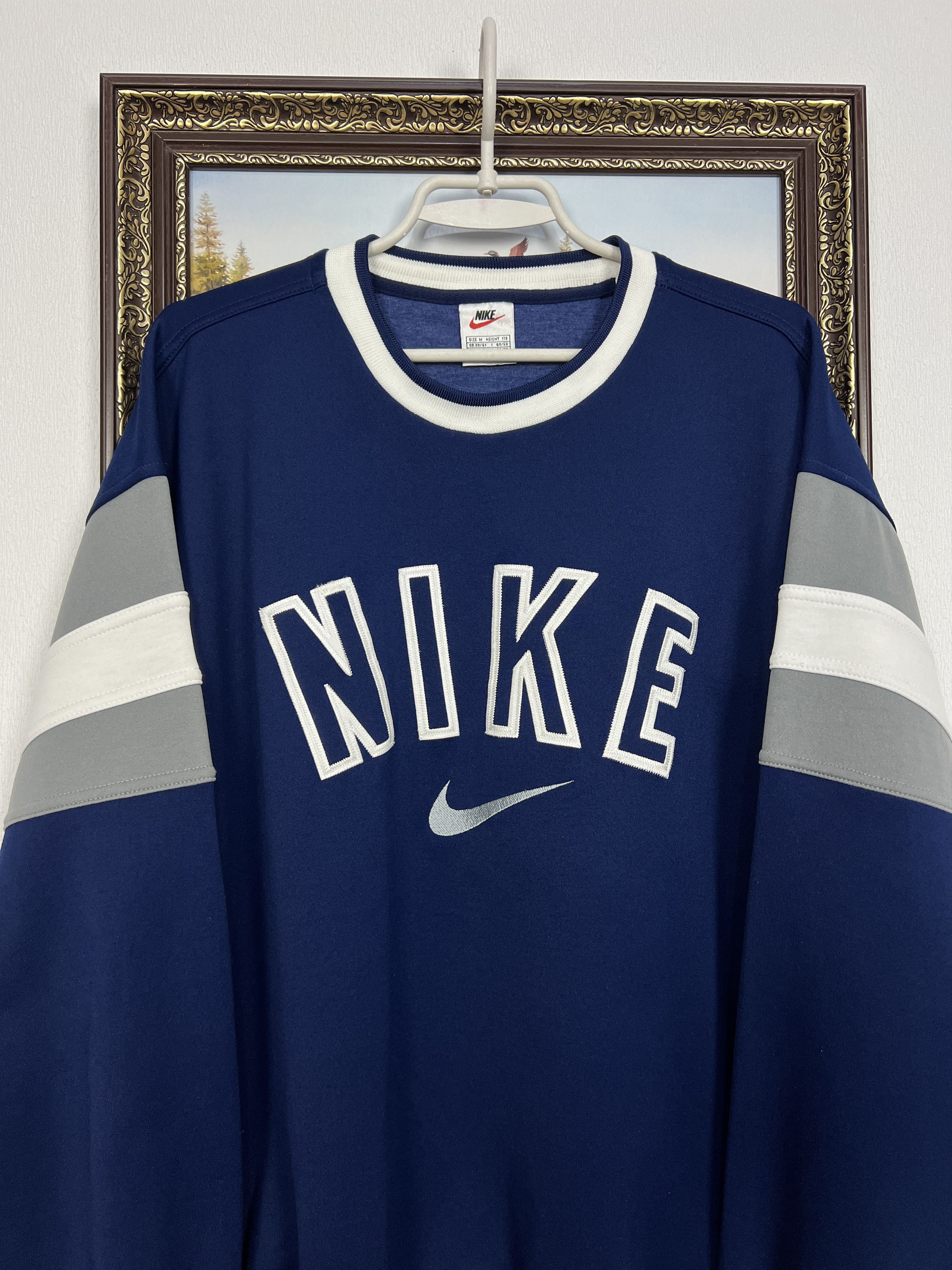 Nike Vintage 90's Nike Big Logo Swoosh Sweatshirt Crewneck Rare Size US M / EU 48-50 / 2 - 2 Thumbnail