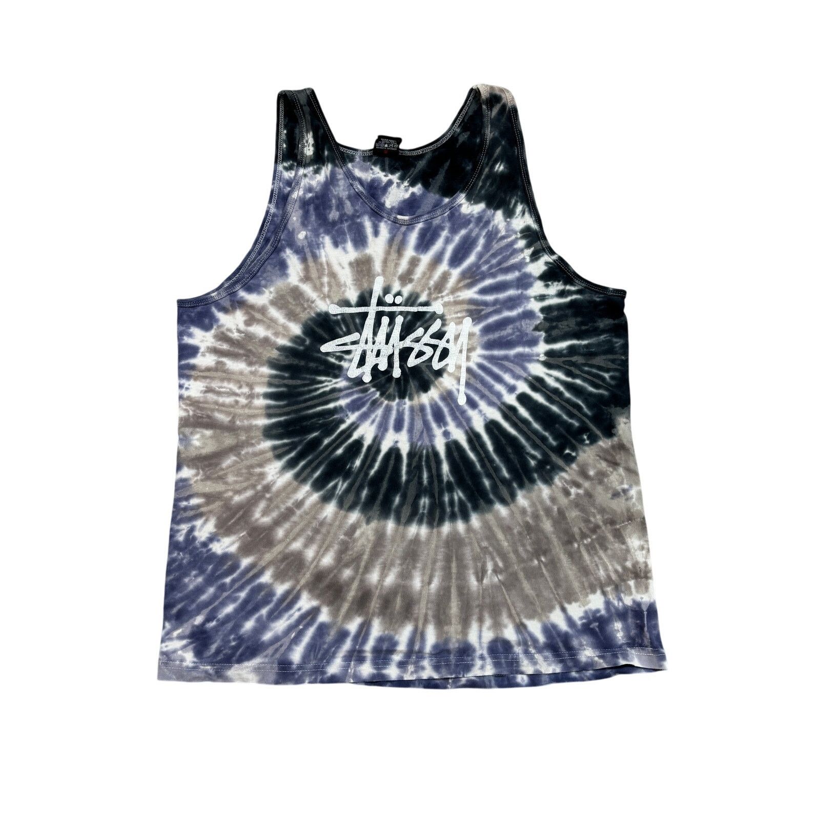 VTG Y2K Stussy Tie Dye Tank Top Mens Large Skater Streetwear Tank 
