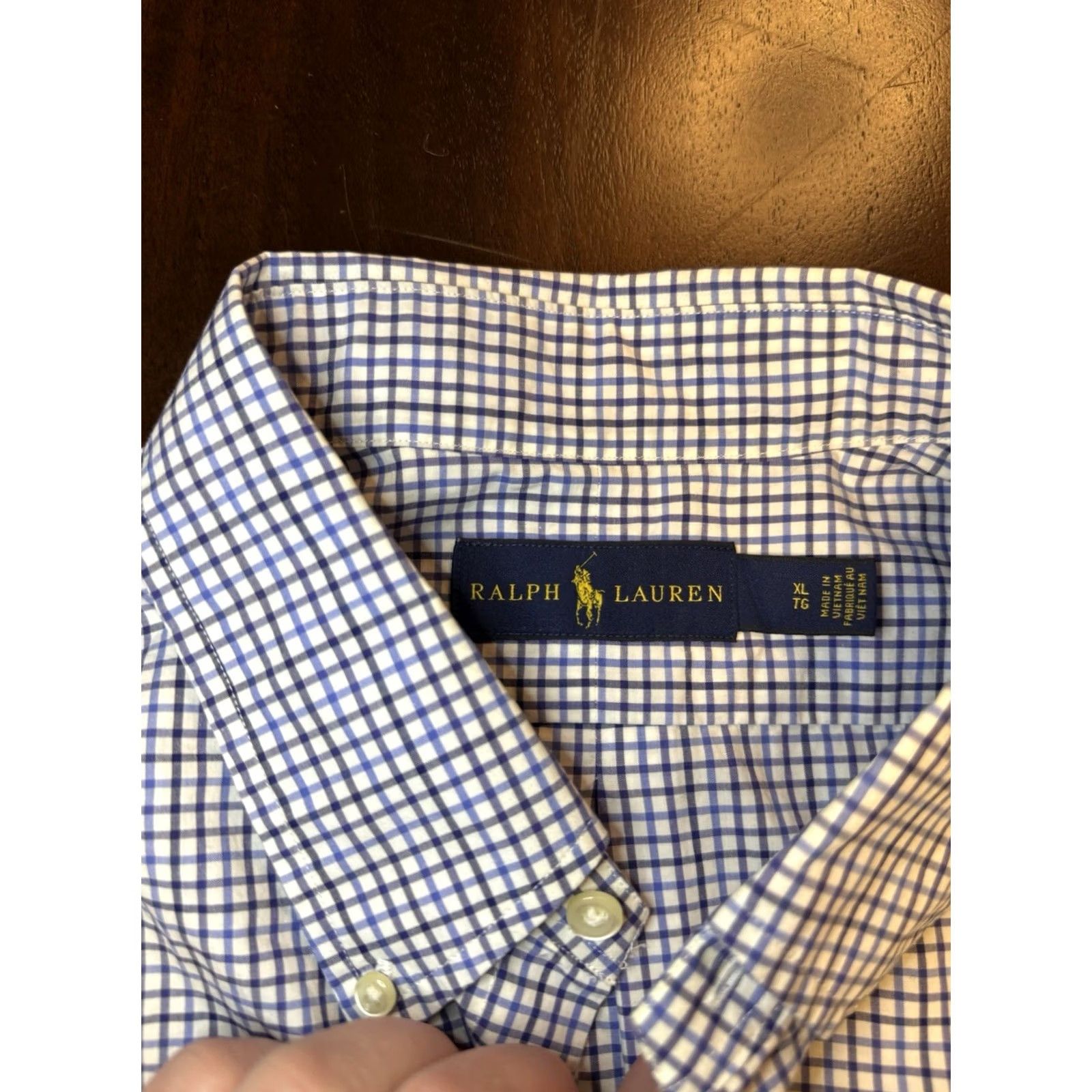 Polo Ralph Lauren Polo Ralph Lauren Button-Up Shirt XL Classic Fit Plaid White Blue, Button-Down Collar, Long Sleeve, Woven Cotton, Men’s Shirt Size US XL / EU 56 / 4 - 5 Thumbnail