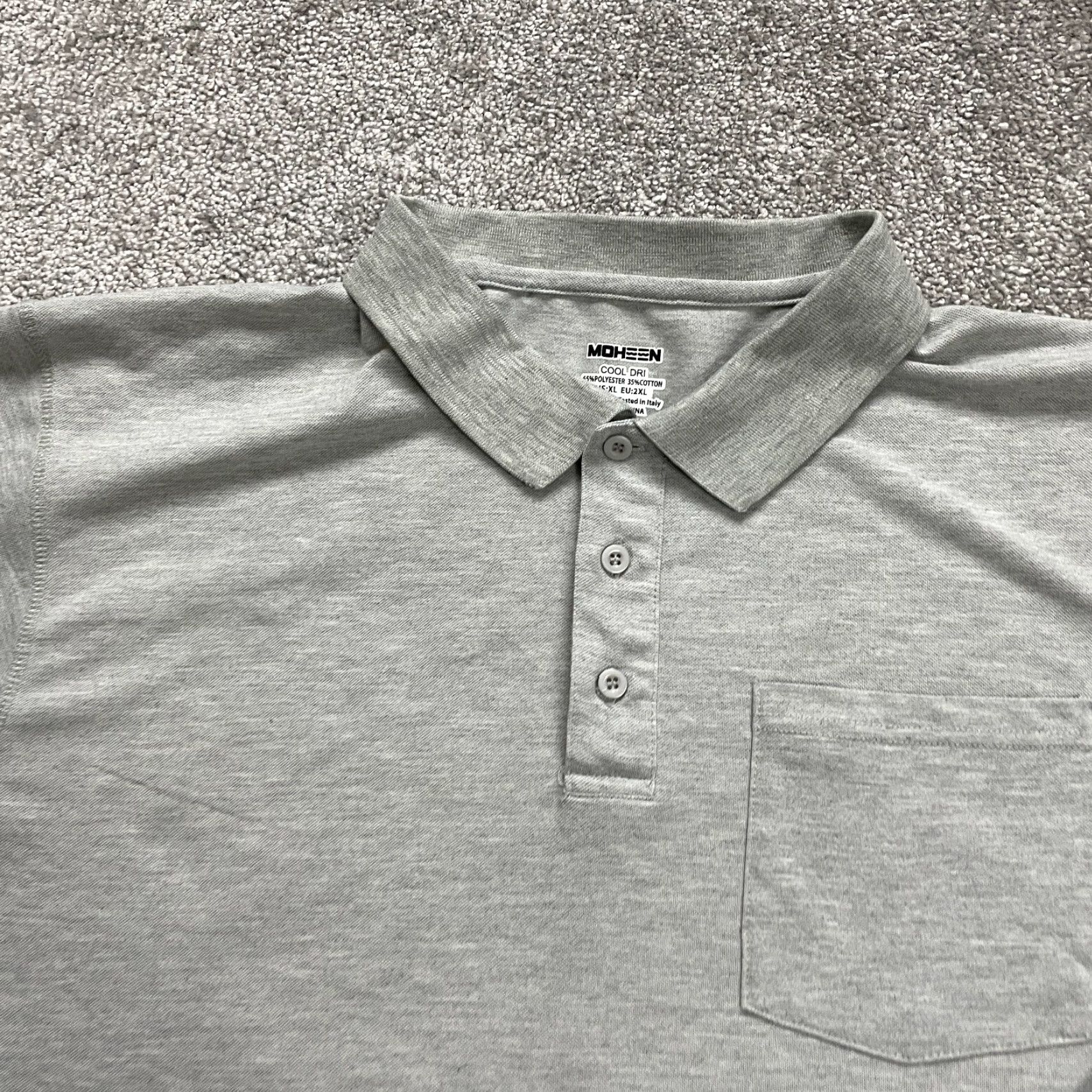 Vintage Moheen Cool Dri Polo Shirt Mens 2XL Gray Long Sleeve Collared Casual Pocket Top Size US XXL / EU 58 / 5 - 3 Thumbnail