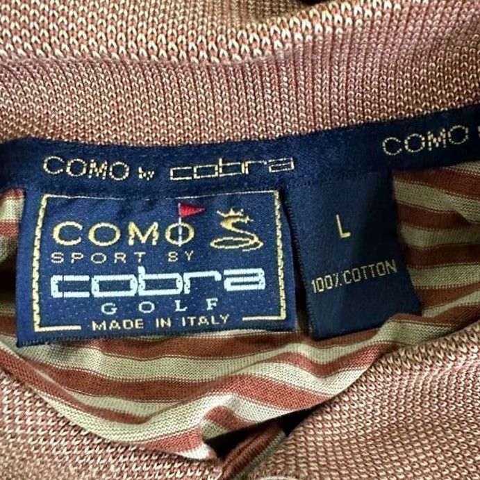 Vintage Como Sports by Cobra Polo Shirt Mens Large Brown Striped Golf Rugby Short Sleeve Polo Shirt Size US L / EU 52-54 / 3 - 3 Thumbnail