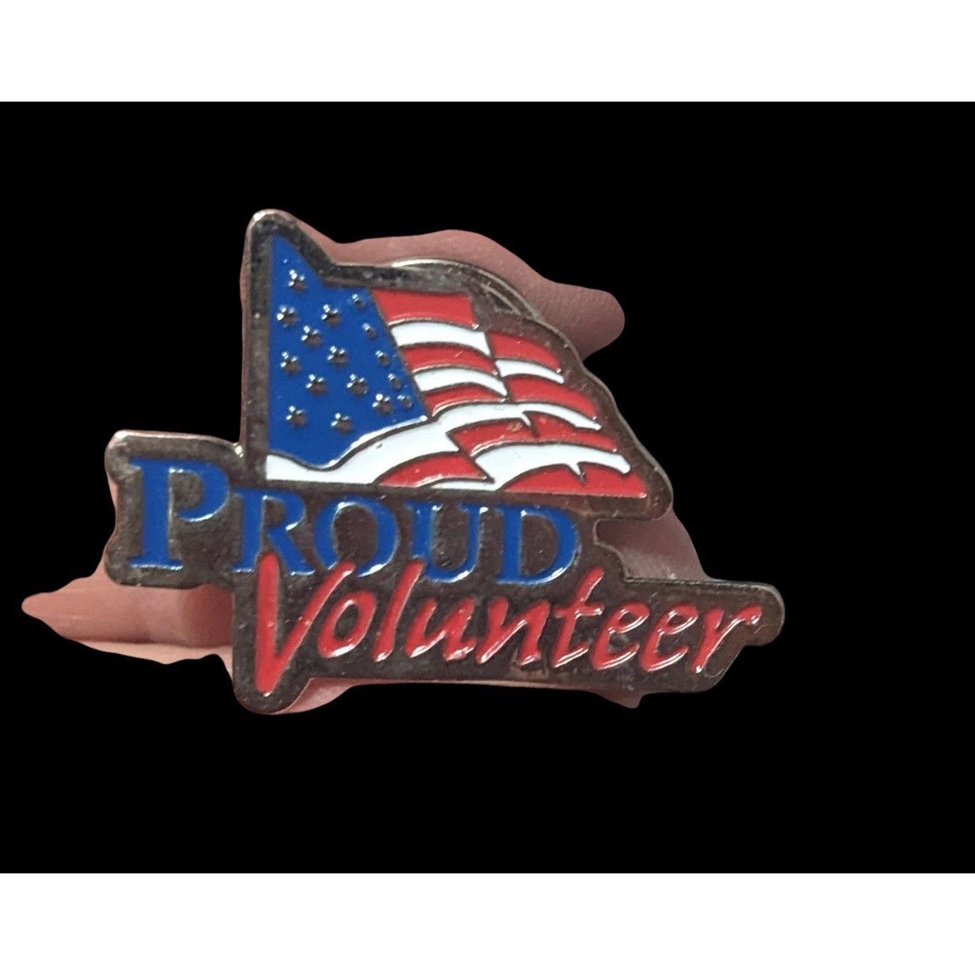 Other Proud Volunteer Patriotic Flag Enamel Lapel Pin Size ONE SIZE - 2 Thumbnail