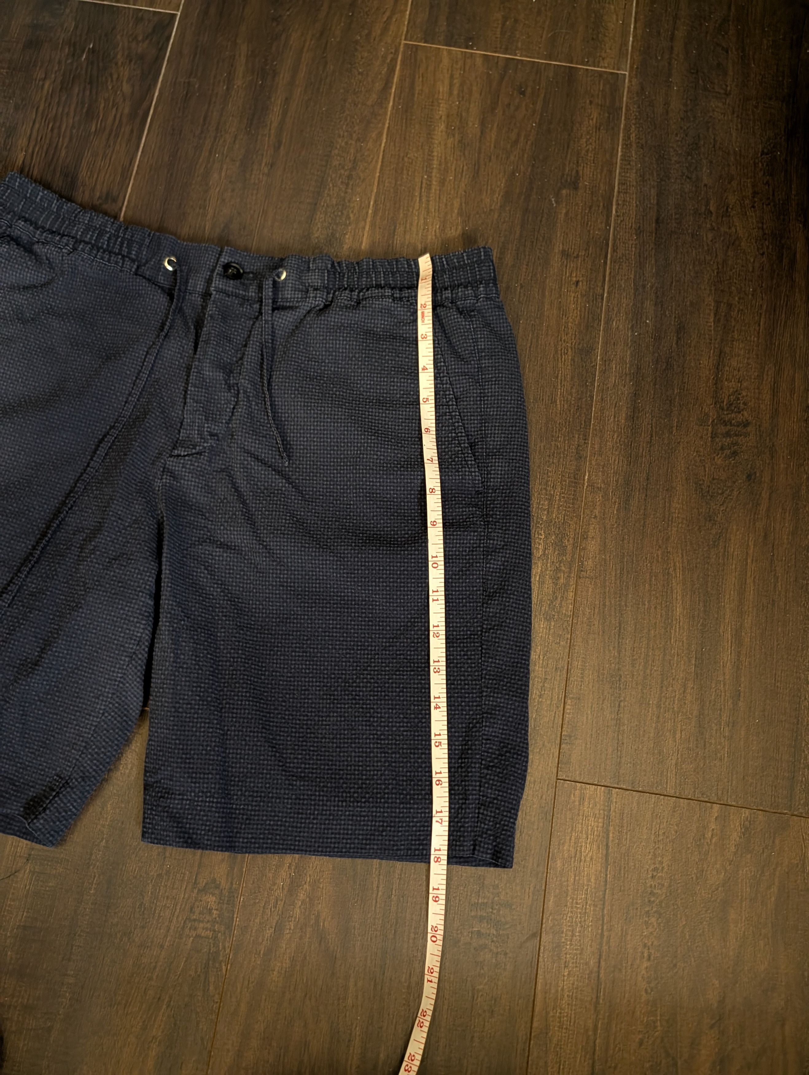 NN07 Dark blue seersucker check patterned shorts sz 34 Size US 34 / EU 50 - 14 Thumbnail