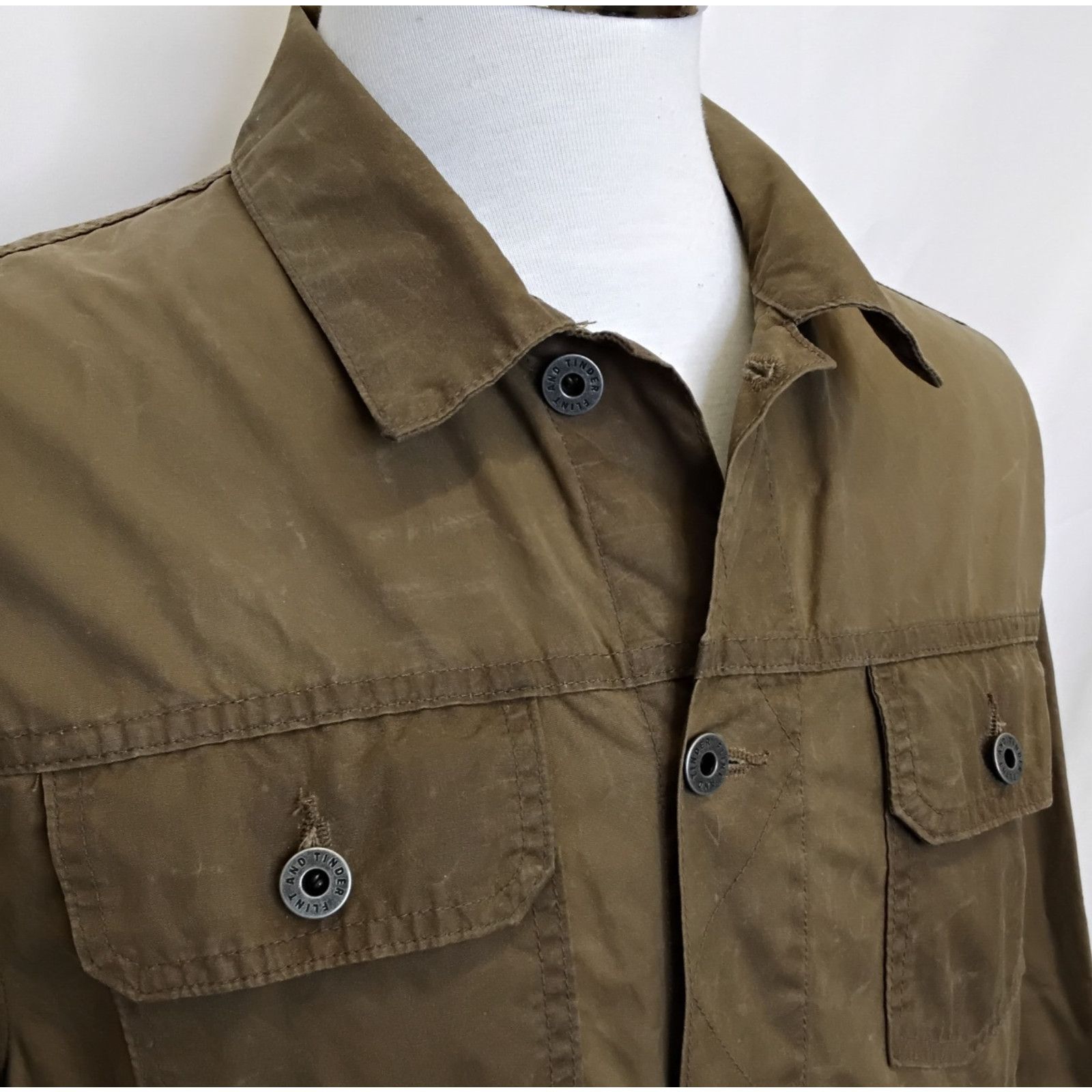 Flint And Tinder Flint and Tinder Tin Cloth Shacket Men's M Brown Button Up Size US M / EU 48-50 / 2 - 4 Thumbnail
