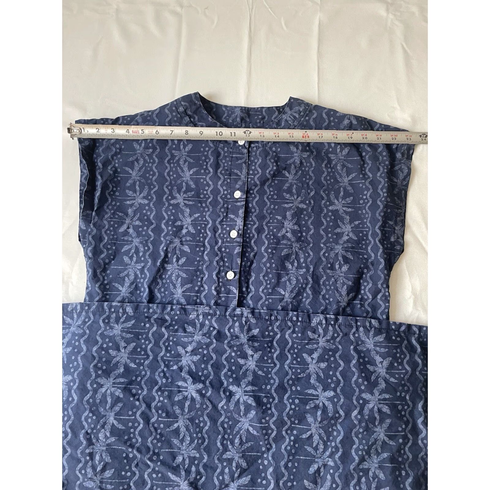 Vintage VINTAGE 90s Y2K Coastal Party Animal Shift Dress Navy Blue Beach Palm MIDI Med Party/Midi Shift Dress Women M Blue 90s Vintage Women Shift Dress Size M / US 6-8 / IT 42-44 - 7 Thumbnail