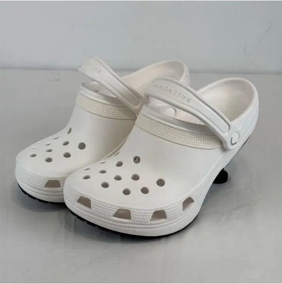 Balenciaga × Crocs o1rshd1 Rubber Crocs Madame Heel in White Size US 10 / IT 40 - 6 Thumbnail