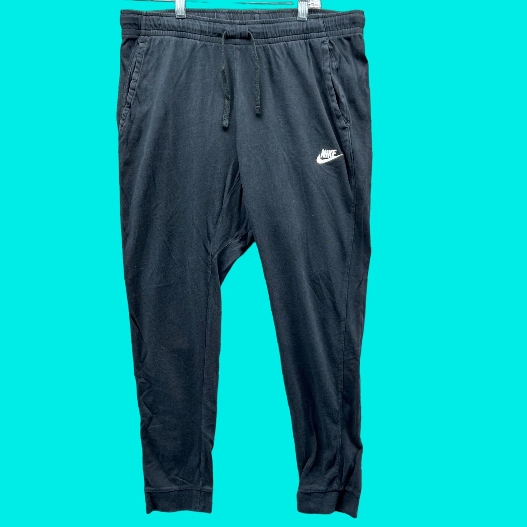 Nike VINTAGE Nike Jogger Mens Large Black Swoosh Sportswear Club Fleece Sweatpants Size US 33 - 1 Thumbnail