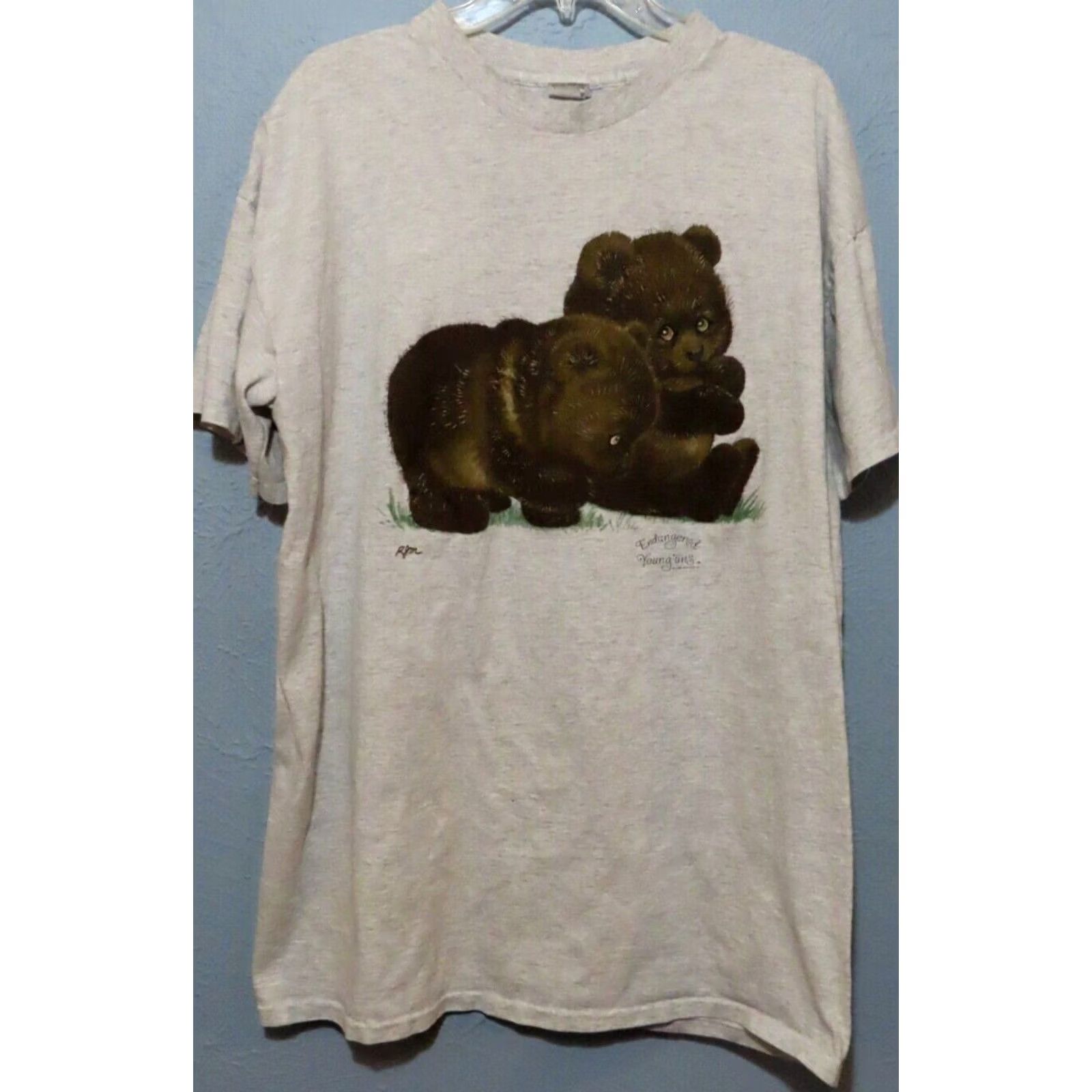 Vintage VINTAGE Milaca Shirt Unisex Adult One Size Short Sleeve Gray 1990s Grizzly Bear Cub Graphic Tee USA Milaca Milaca Shirt Endangered Younguns Milaca Size US M / EU 48-50 / 2 - 2 Thumbnail