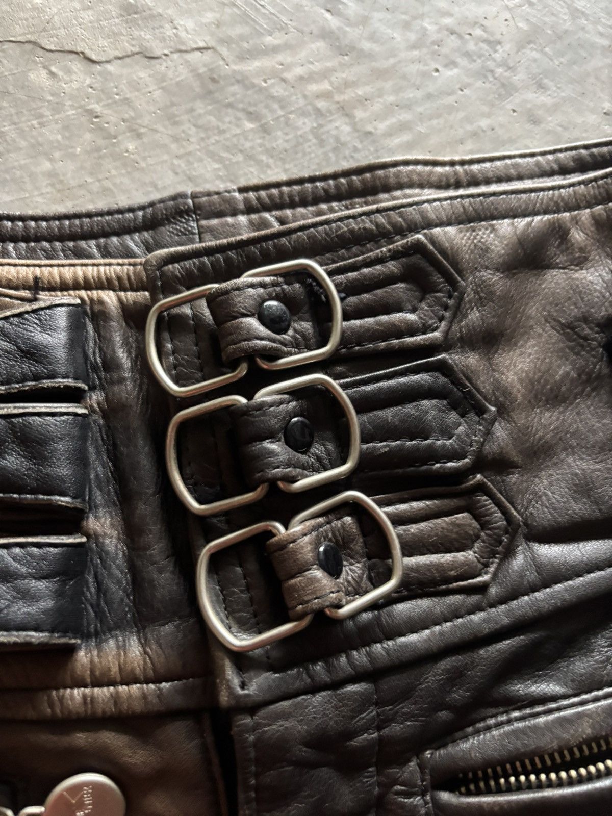Japanese Brand KOMINE LEATHER PANT MOTORSPORT SUPER SICK FADED PATINA Size US 32 / EU 48 - 3 Thumbnail