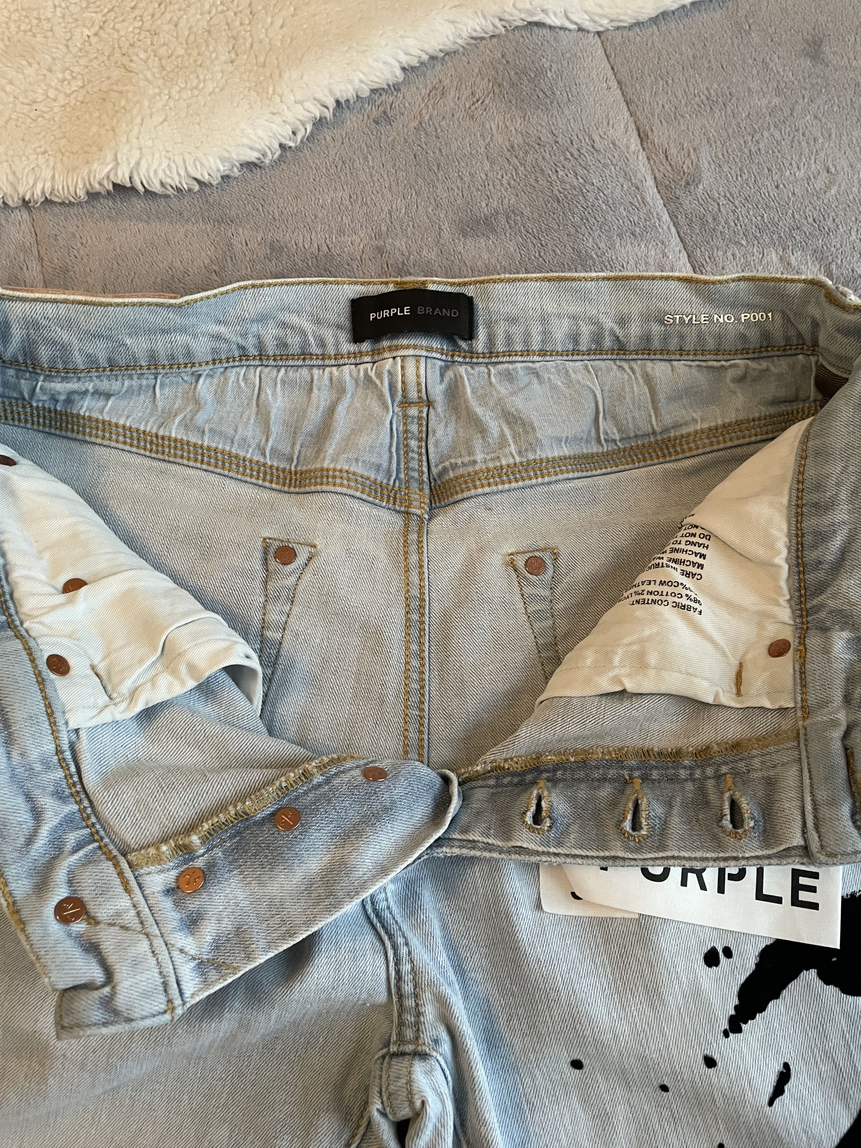 Purple Brand Purple Brand Denim P001-PTLI423-33 "Flock Painted Wordmark" Size US 33 - 12 Thumbnail