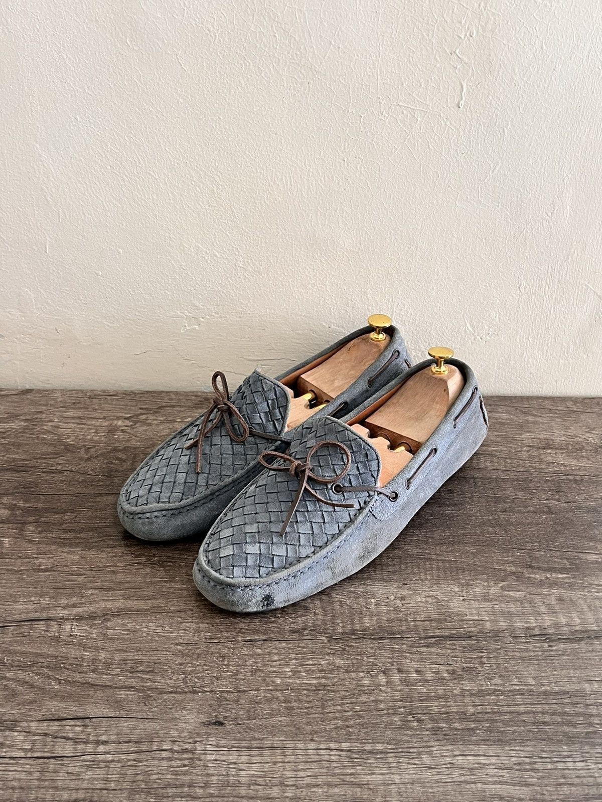 Bottega Veneta Intrecciato Driving Leather Loafers Size US 11 / EU 44 - 1 Thumbnail