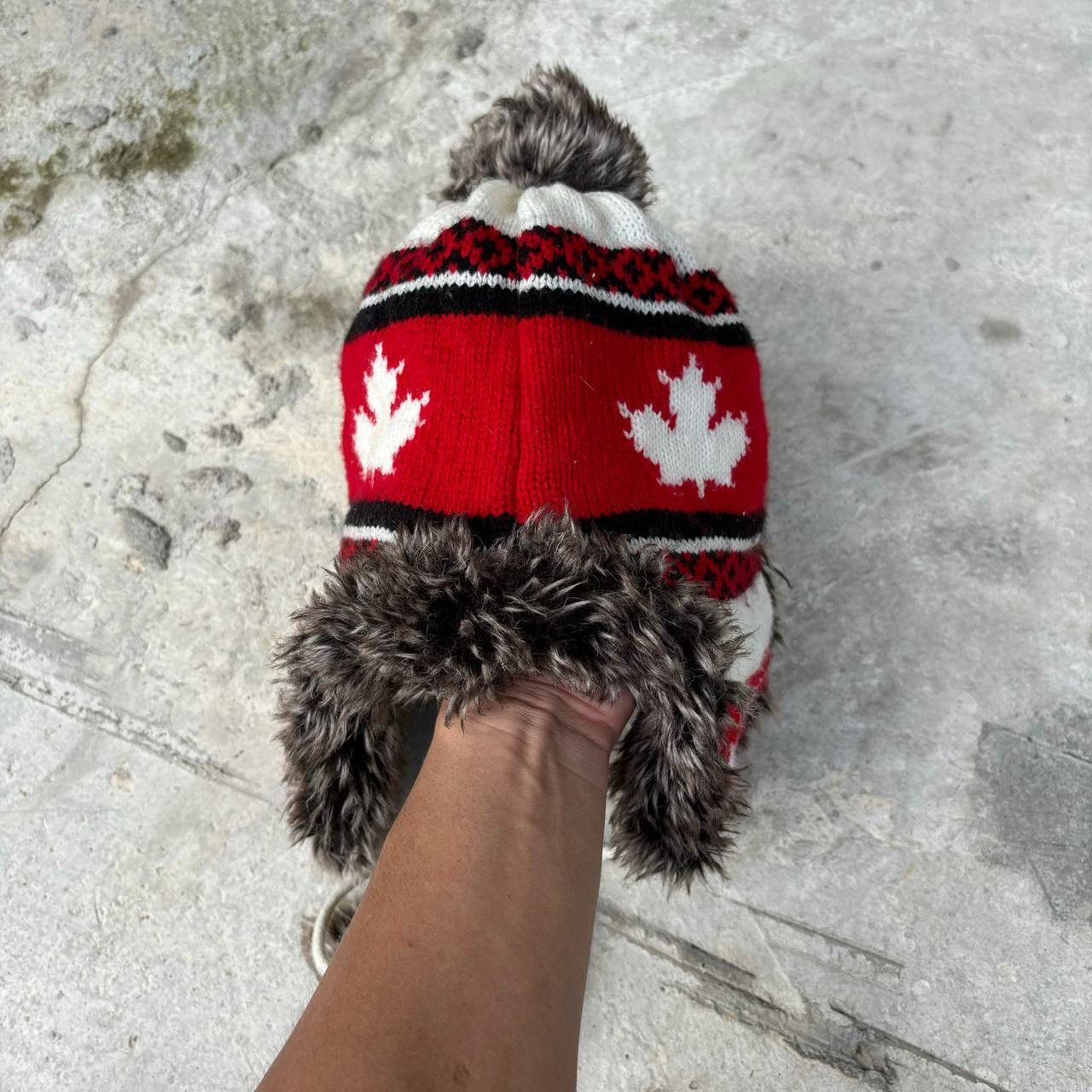 Vintage Trapper Hat Fleece Maple Fair Knit Beanie Hat Earflaps Cat Size ONE SIZE - 3 Thumbnail