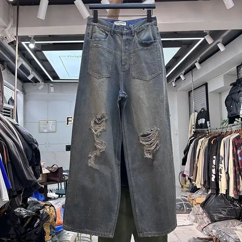Japanese Brand × Vintage Ripped jeans reverse pocket Size US 33 - 1 Thumbnail