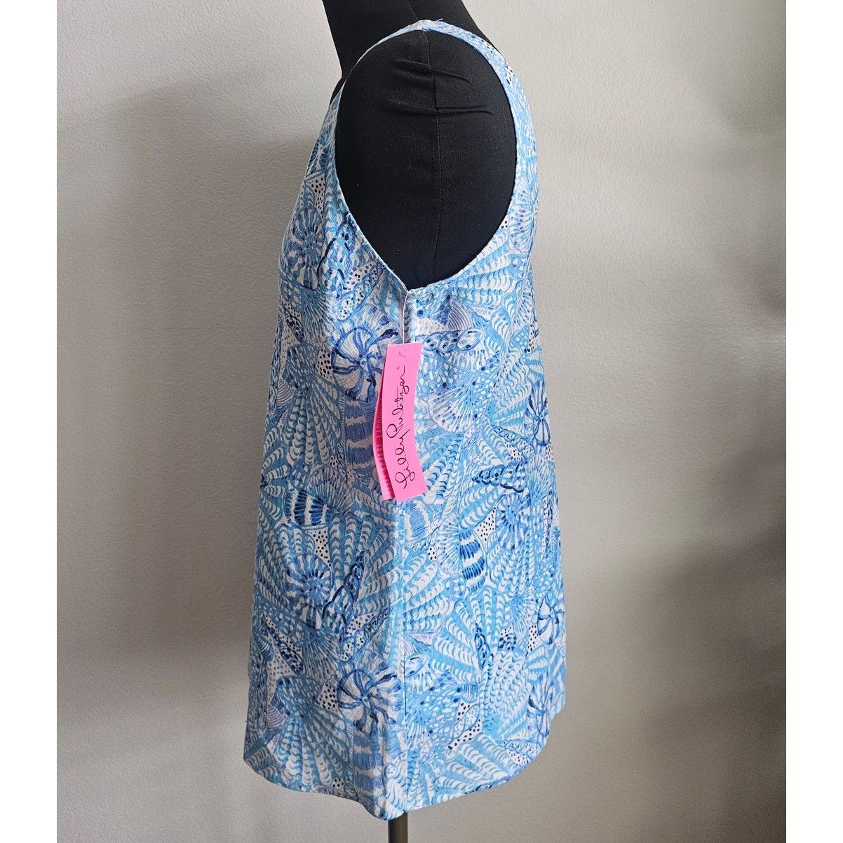 Lilly Pulitzer Lilly Pulitzer Florin Amalfi Blue Linen Tank Top Blouse XS Size XS / US 0-2 / IT 36-38 - 4 Thumbnail