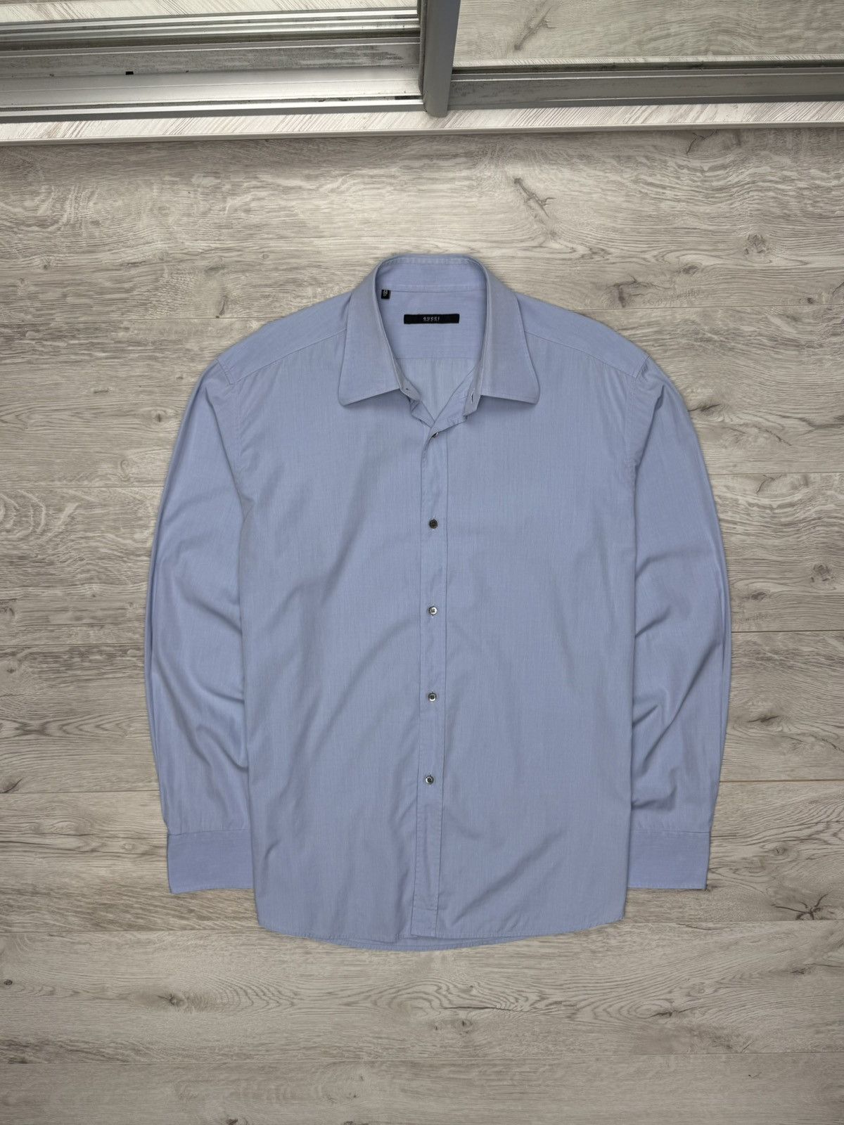 Gucci Vintage Gucci Men’s Blue Cotton Long Sleeve Button Up Shirt Size US L / EU 52-54 / 3 - 1 Thumbnail