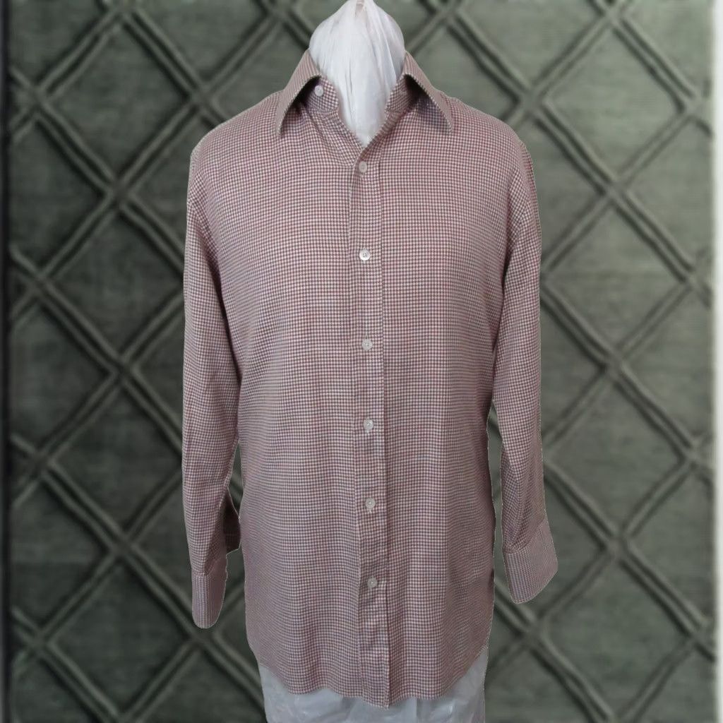 Tom Ford Tom Ford Designer Shirt Dress Button Up Houndstooth Size 42 / 16.5 Size 46R - 1 Thumbnail