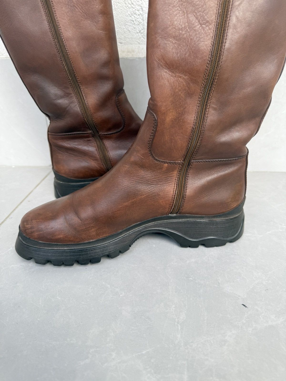 Prada ❤️🔥Rare lug sole boots Size US 8 / IT 38 - 13 Thumbnail